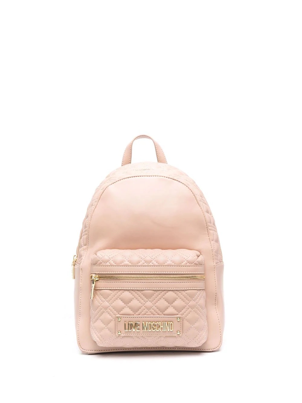 quilted logo-plaque backpack - 1