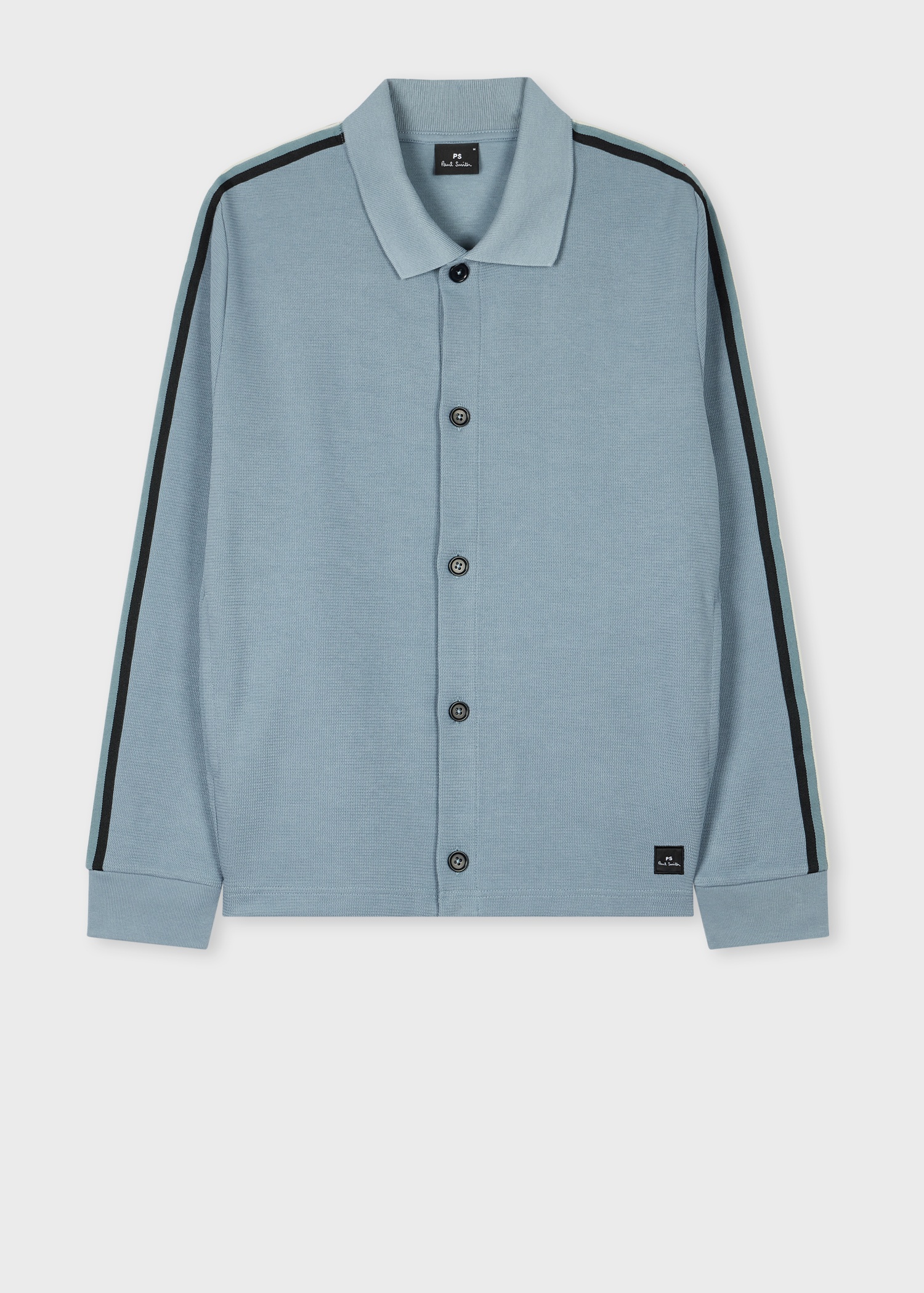 Pale Blue Cotton-Blend Jersey Button Cardigan - 1