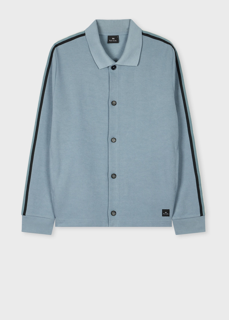 Pale Blue Cotton-Blend Jersey Button Cardigan 1