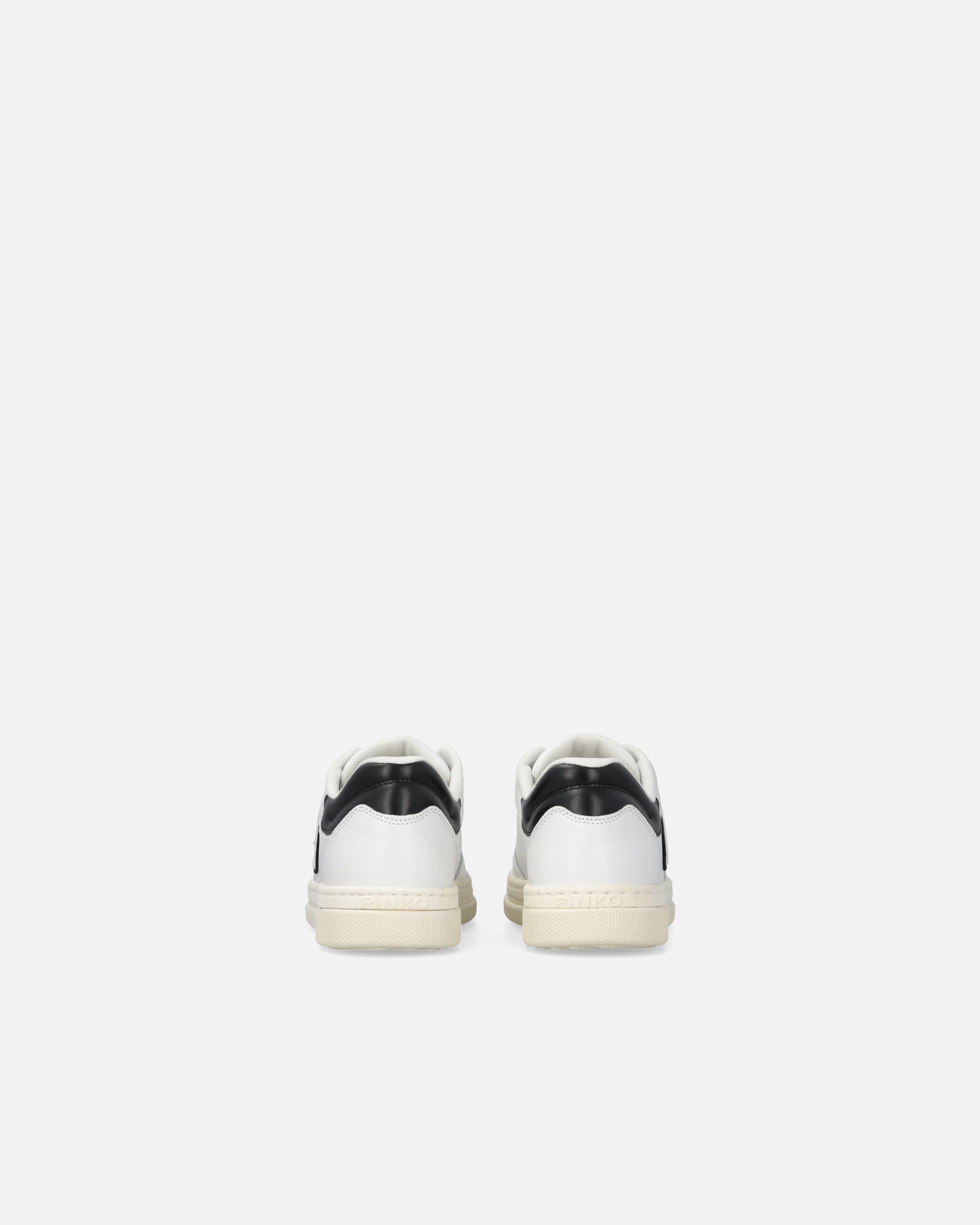 LEATHER SNEAKERS WITH BLACK AND WHITE LOGO - 8
