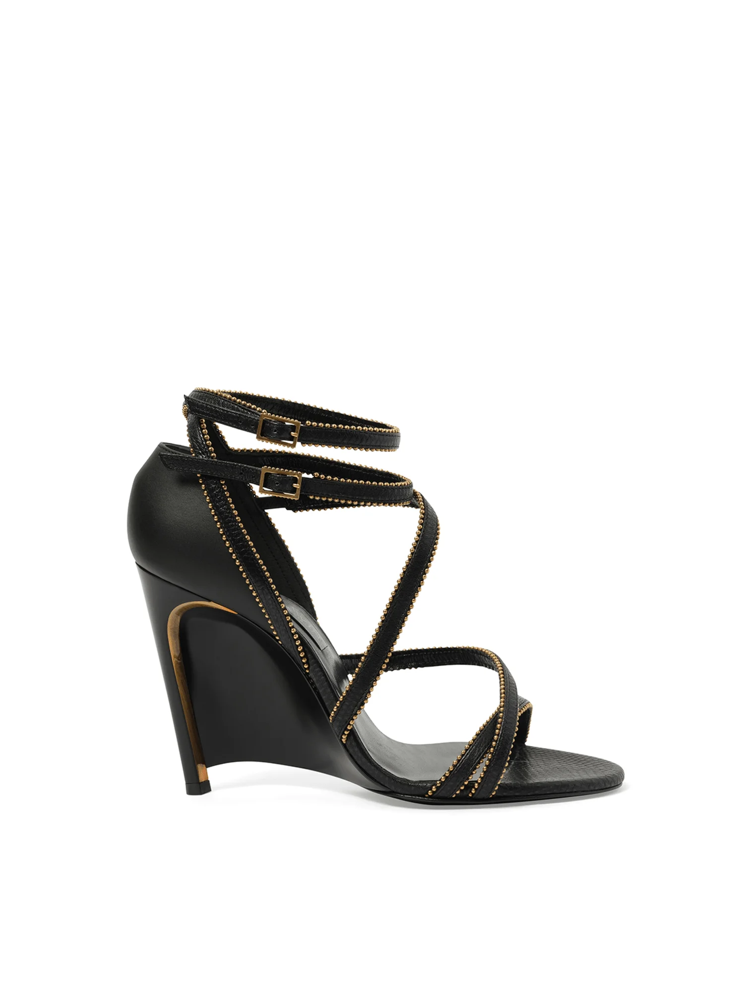 Wedge Sandal in Black - 1