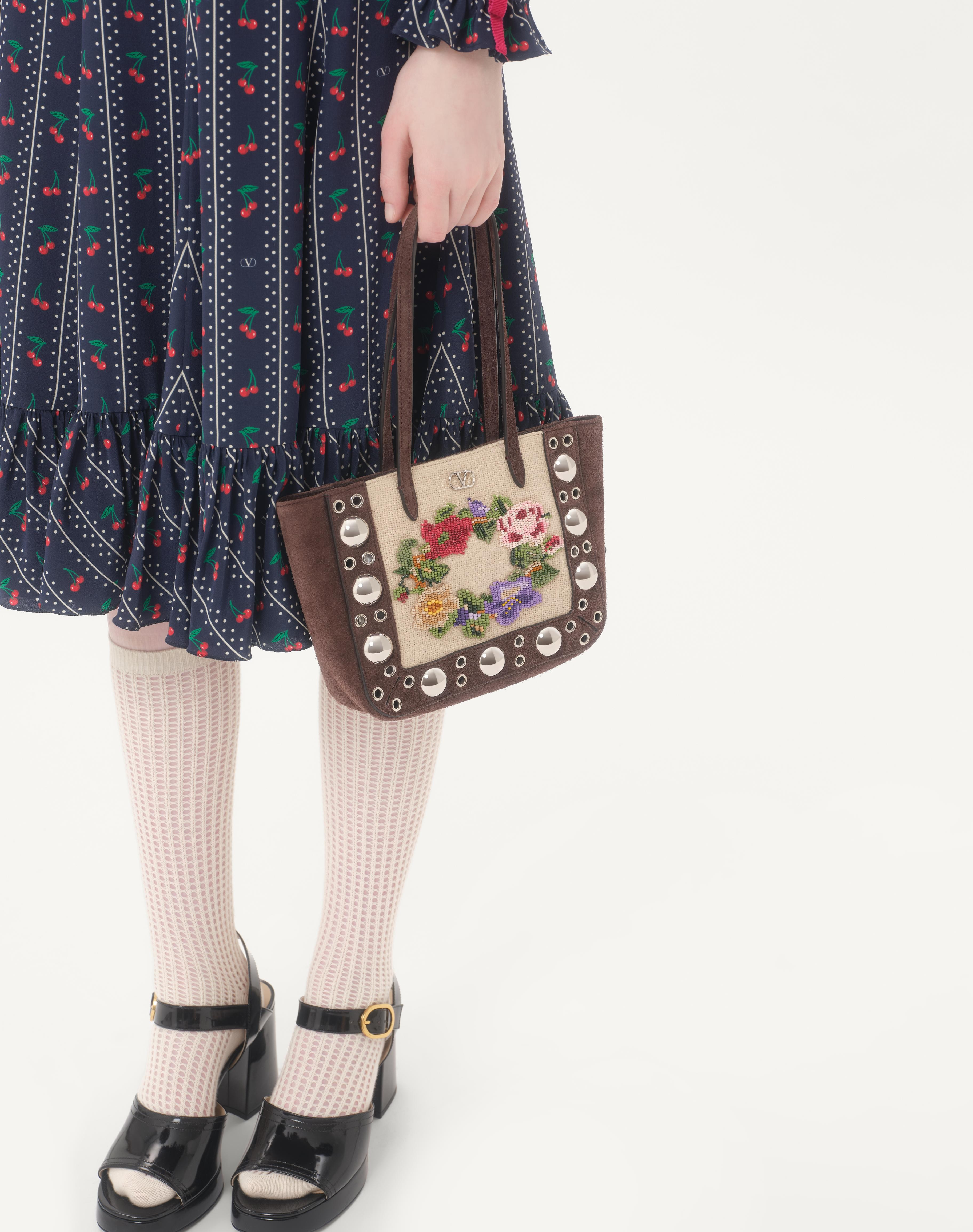 VALENTINO GARAVANI NELLCÔTE MINI EMBROIDERED SHOPPING BAG - 7