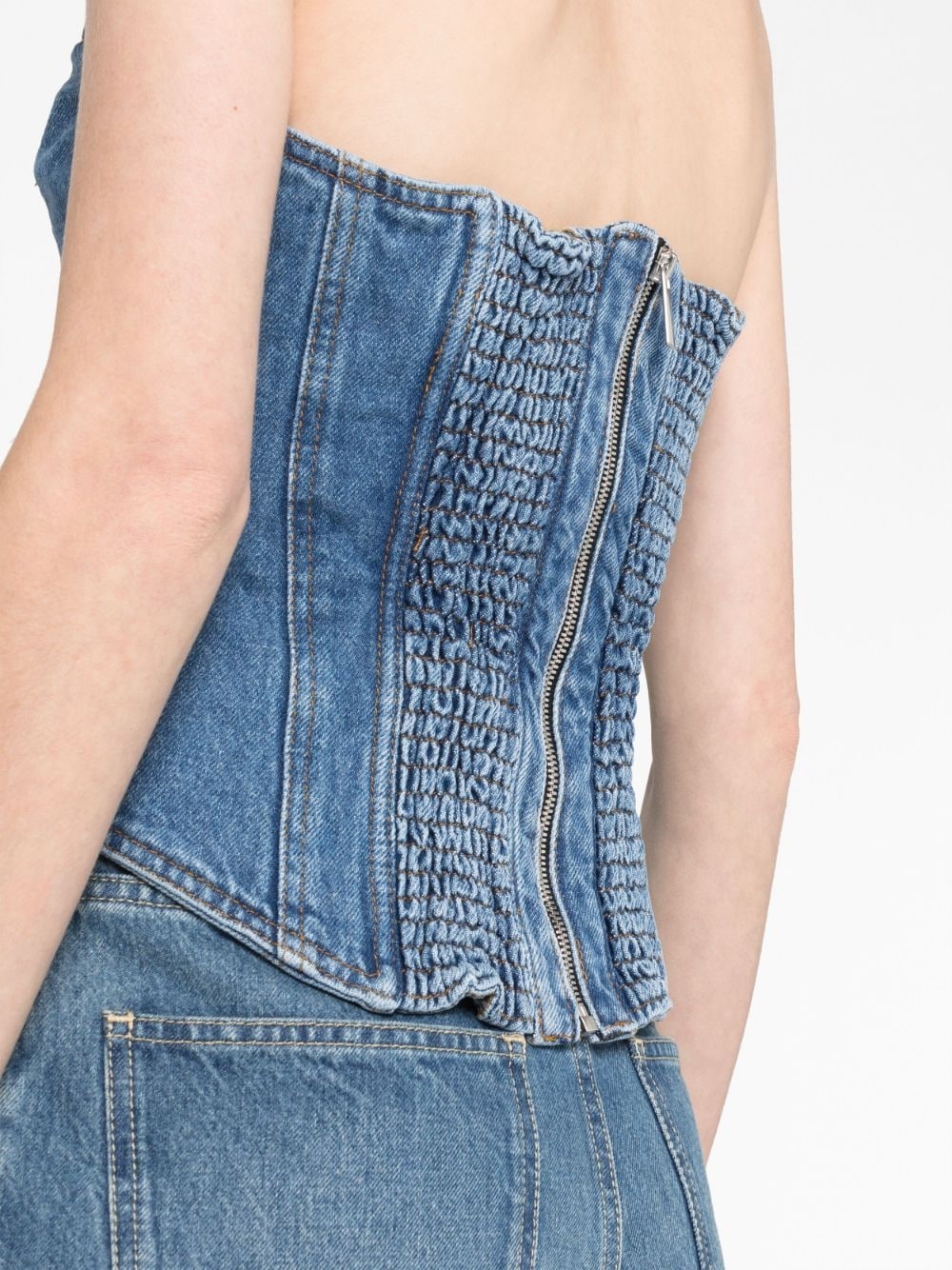 strapless denim corset top - 3