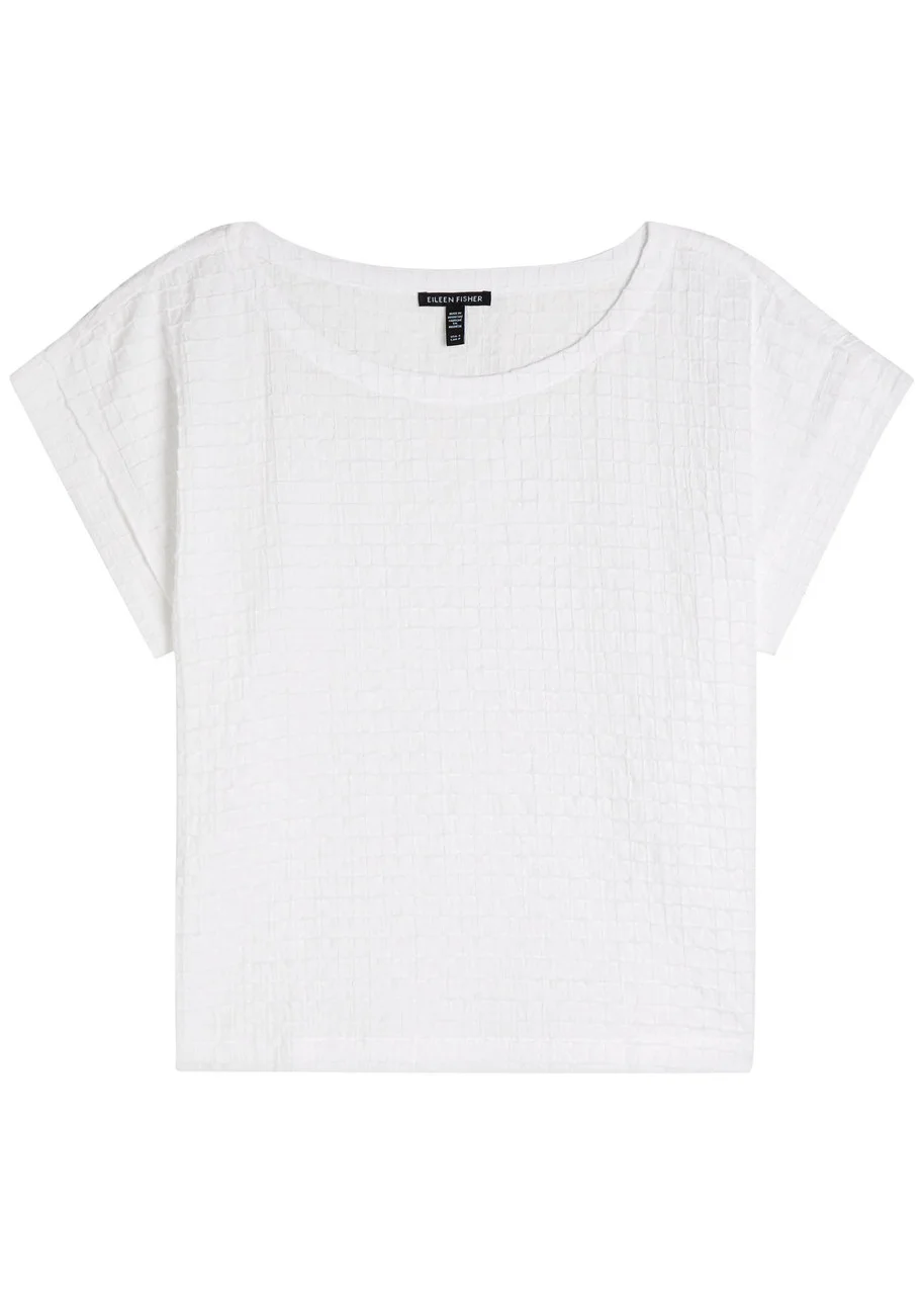 Eileen Fisher Textured Cotton- Voile T-shirt - 1
