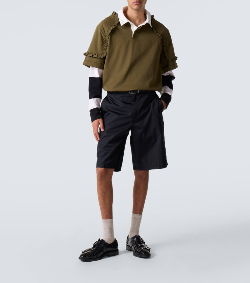 Simone Rocha Layered ruffled cotton jersey polo shirt outlook