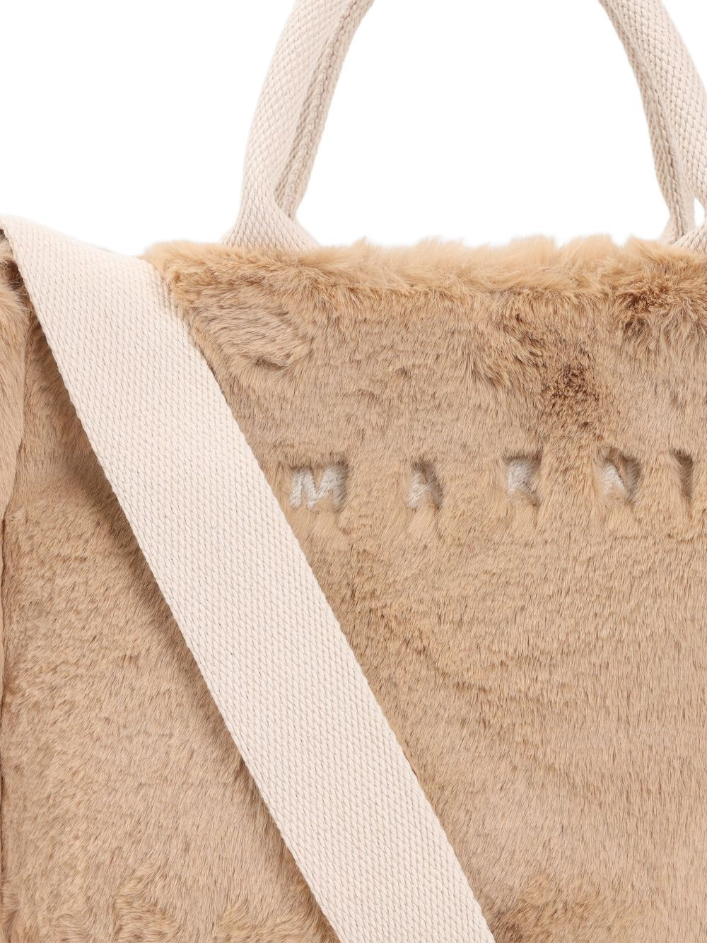 faux-fur top-handle tote bag - 3