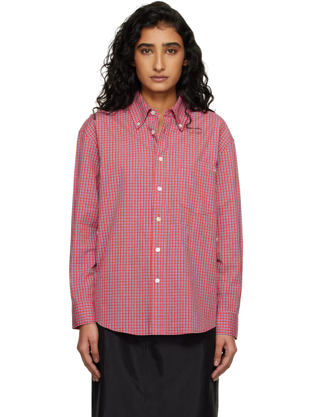 Red Oversized BD Checked Shirt - 1