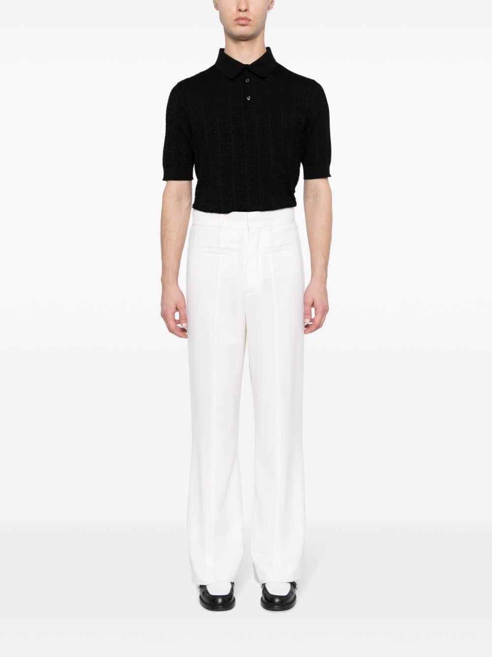 monogram-jacquard silk polo shirt - 2