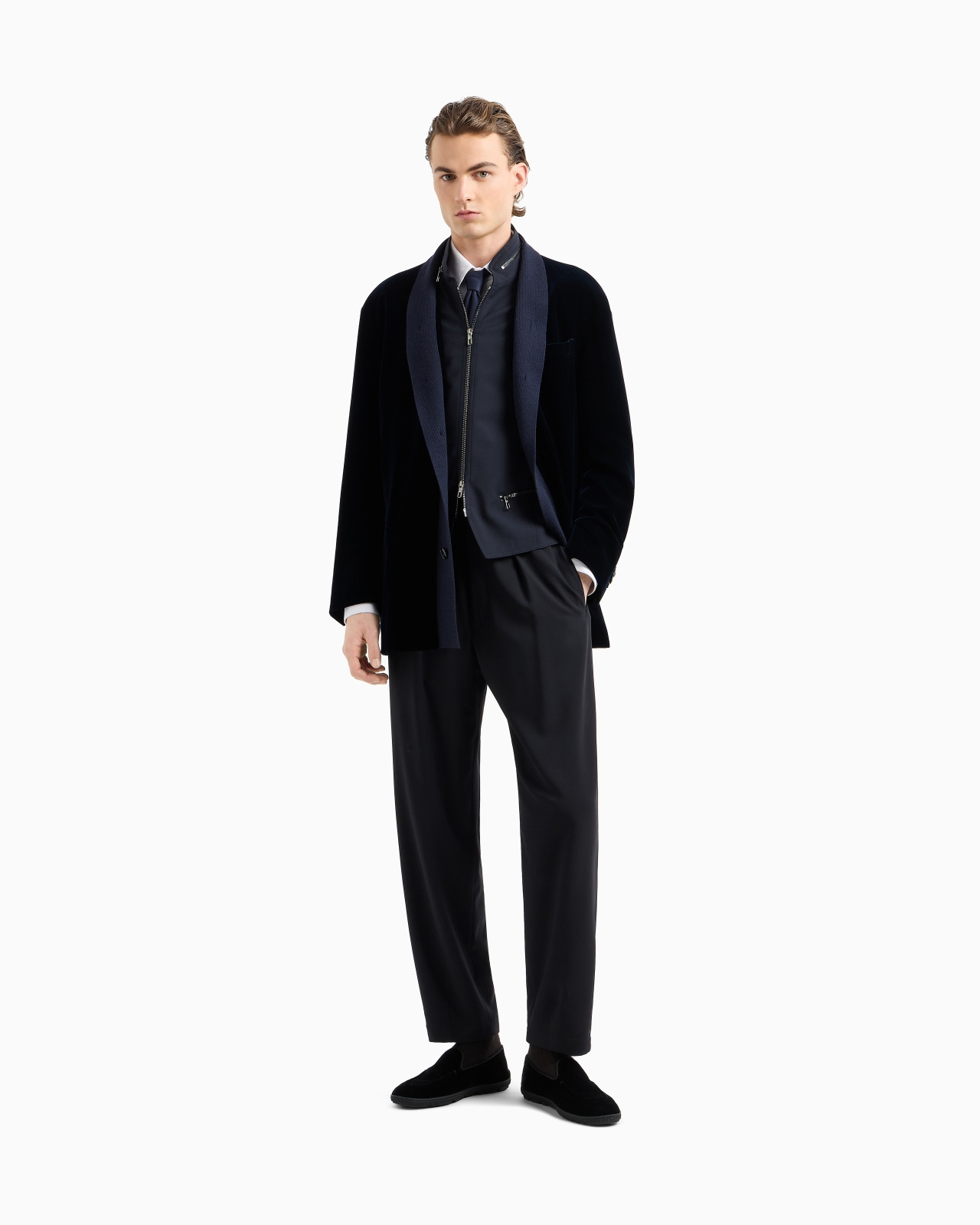 SLIM-FIT SHIRT IN MICRO-TEXTURED JERSEY - 2