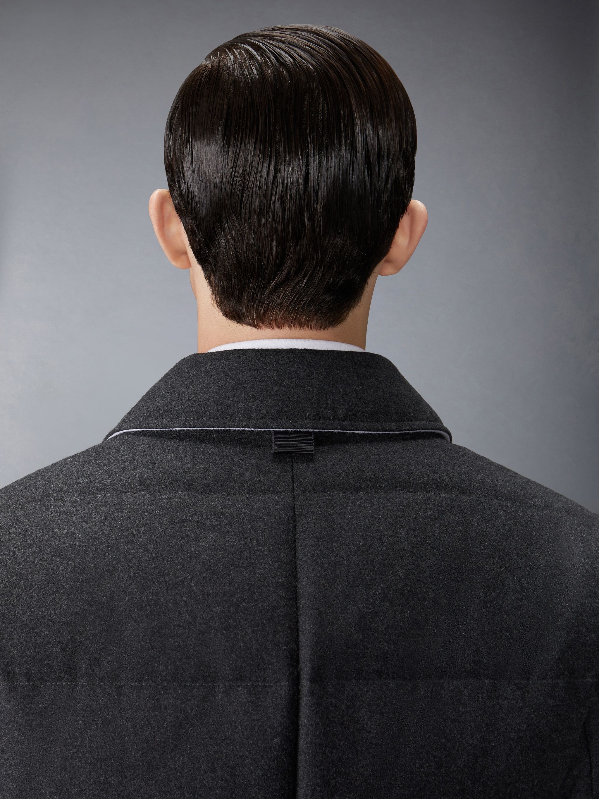Wool Flannel Down Fill Classic Bal Collar Overcoat - 6