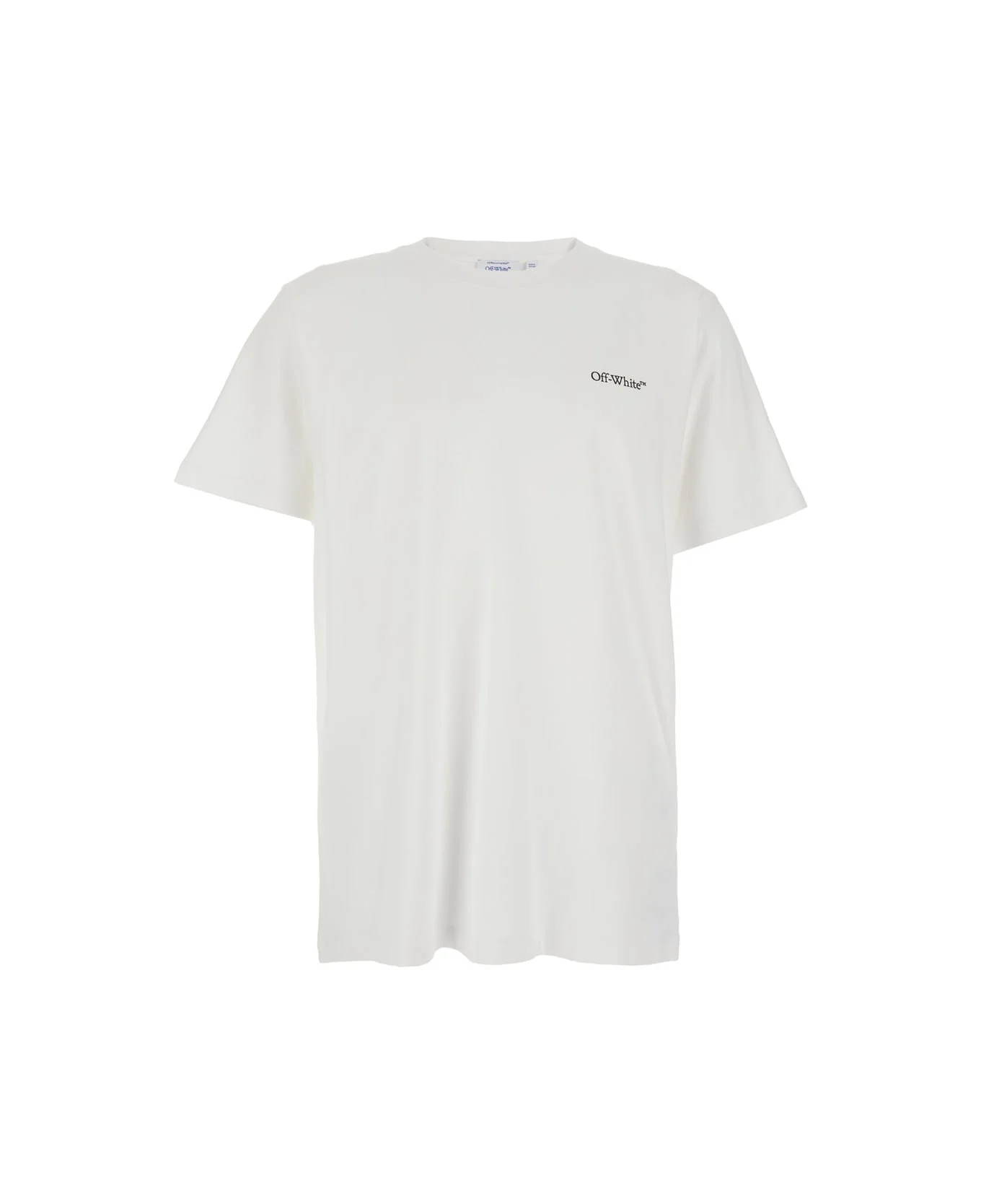 White Crew-necktshirt With Logo On Front And Back In Cotton Man - 1