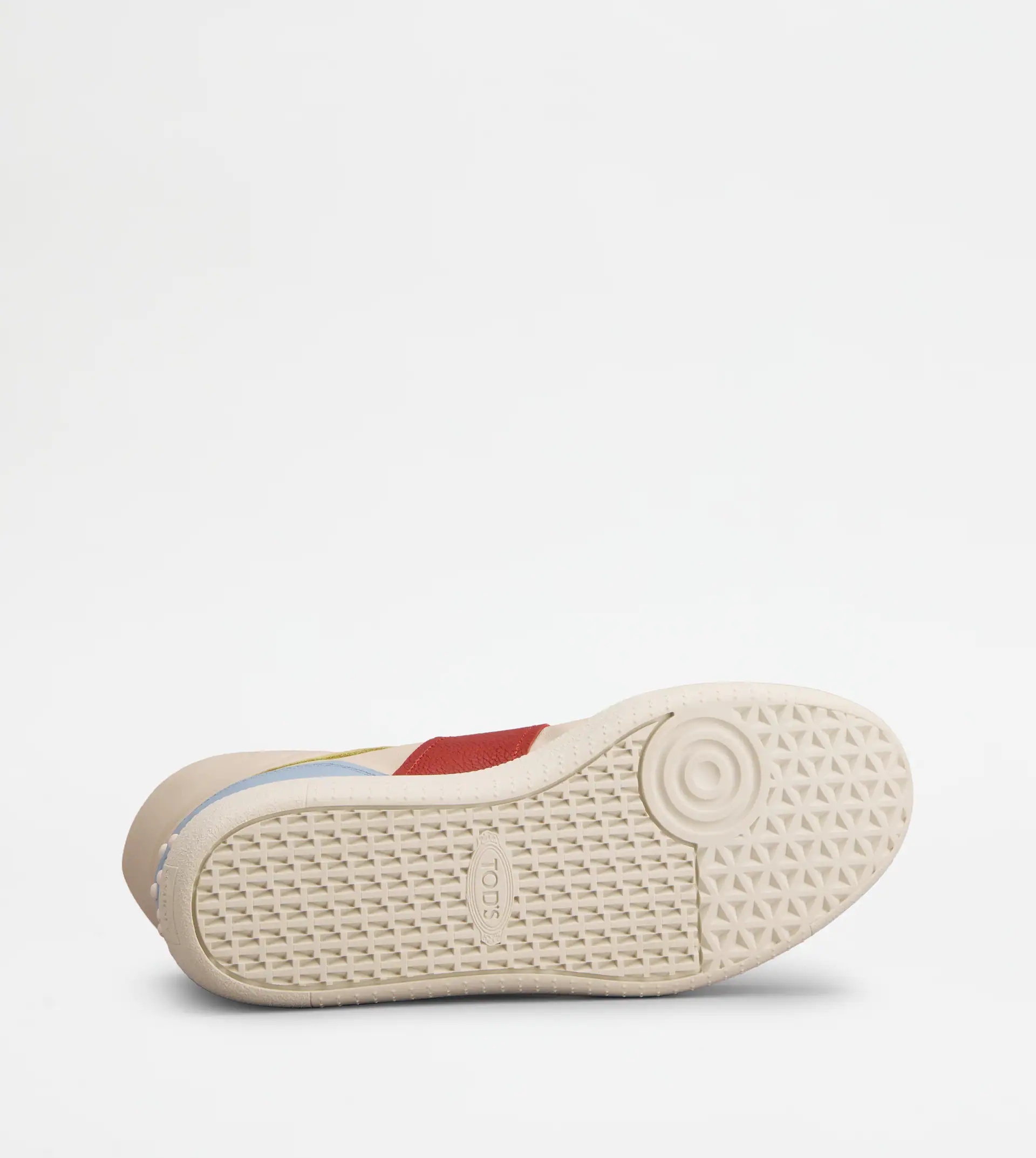 TOD'S TABS SNEAKERS HIGH-TOP IN LEATHER - BEIGE, RED, LIGHT BLUE - 4
