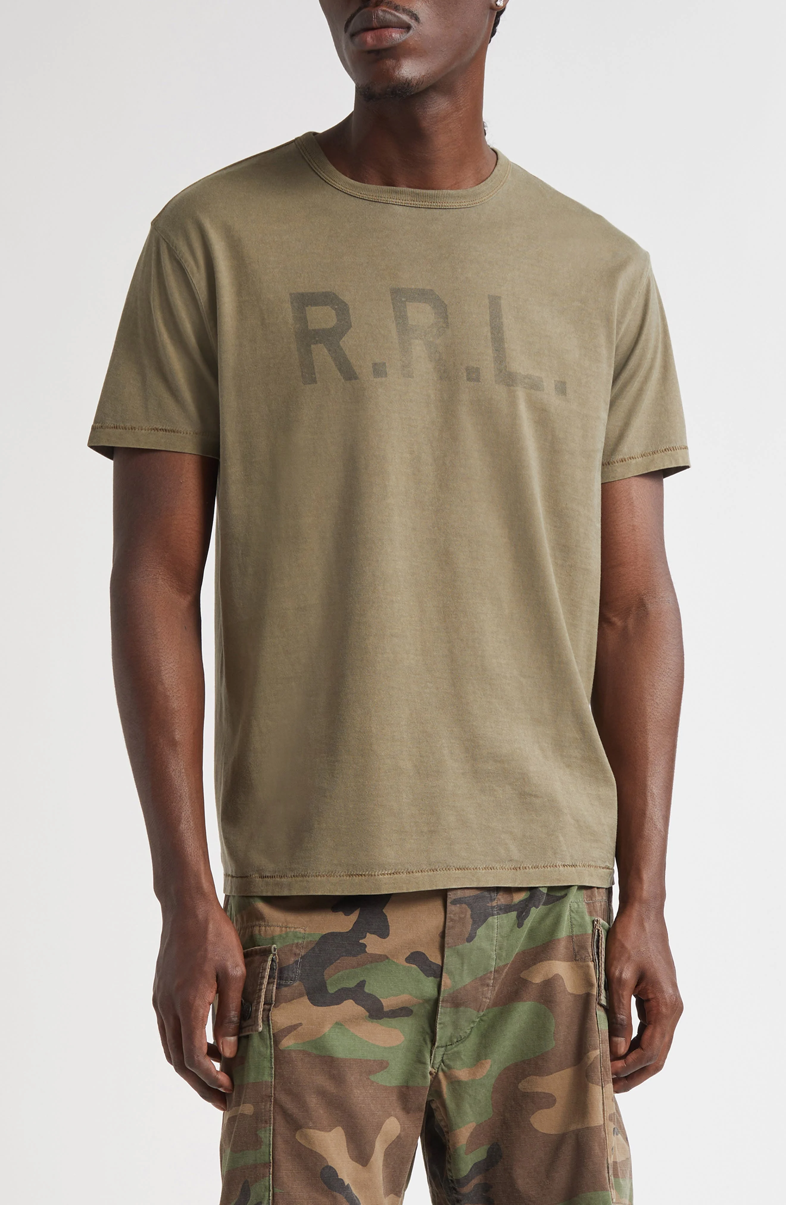 Double RL Cotton Graphic T-Shirt in Olive at Nordstrom - 1