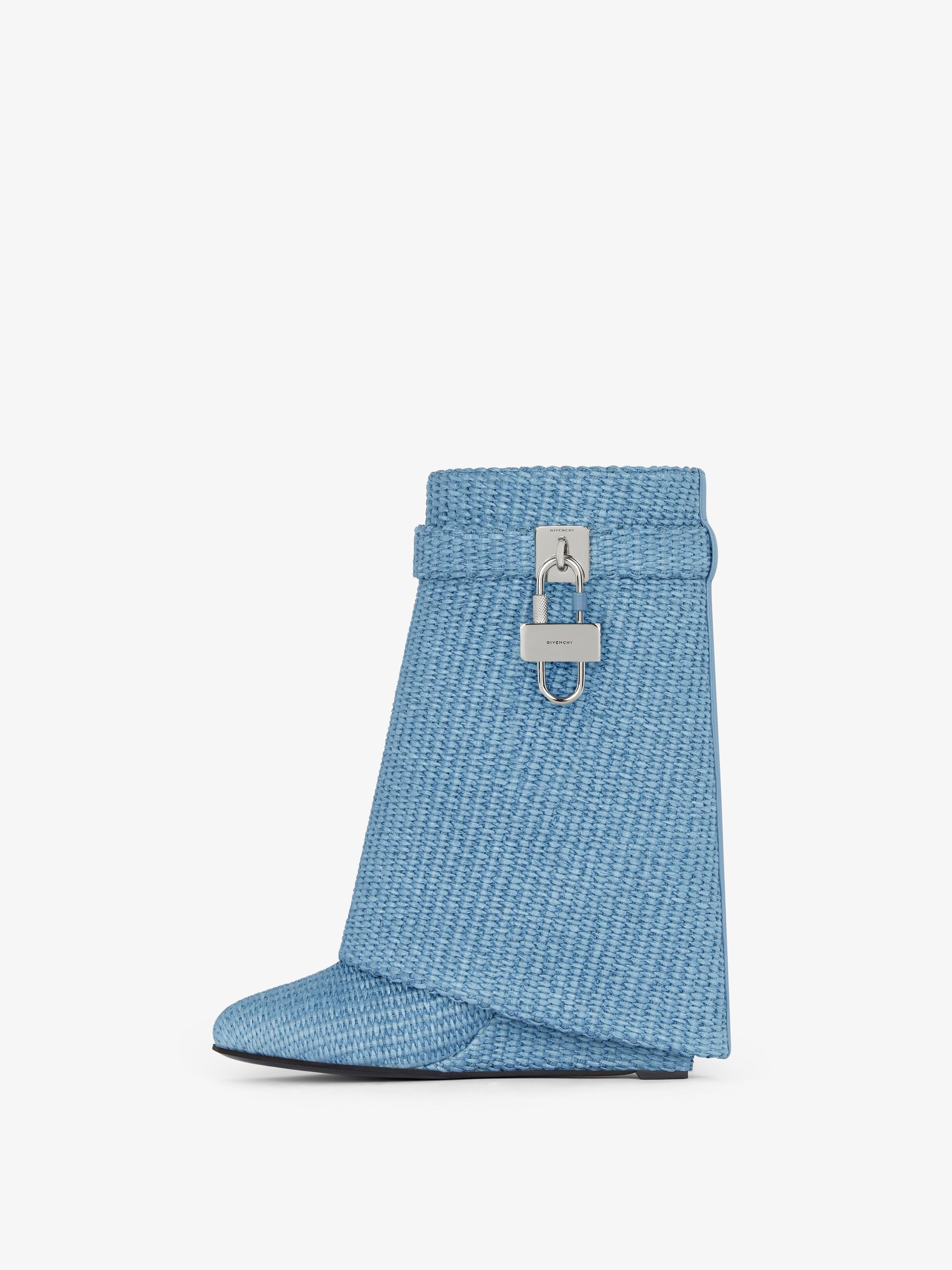 SHARK LOCK ANKLE BOOTS IN RAFFIA - 4