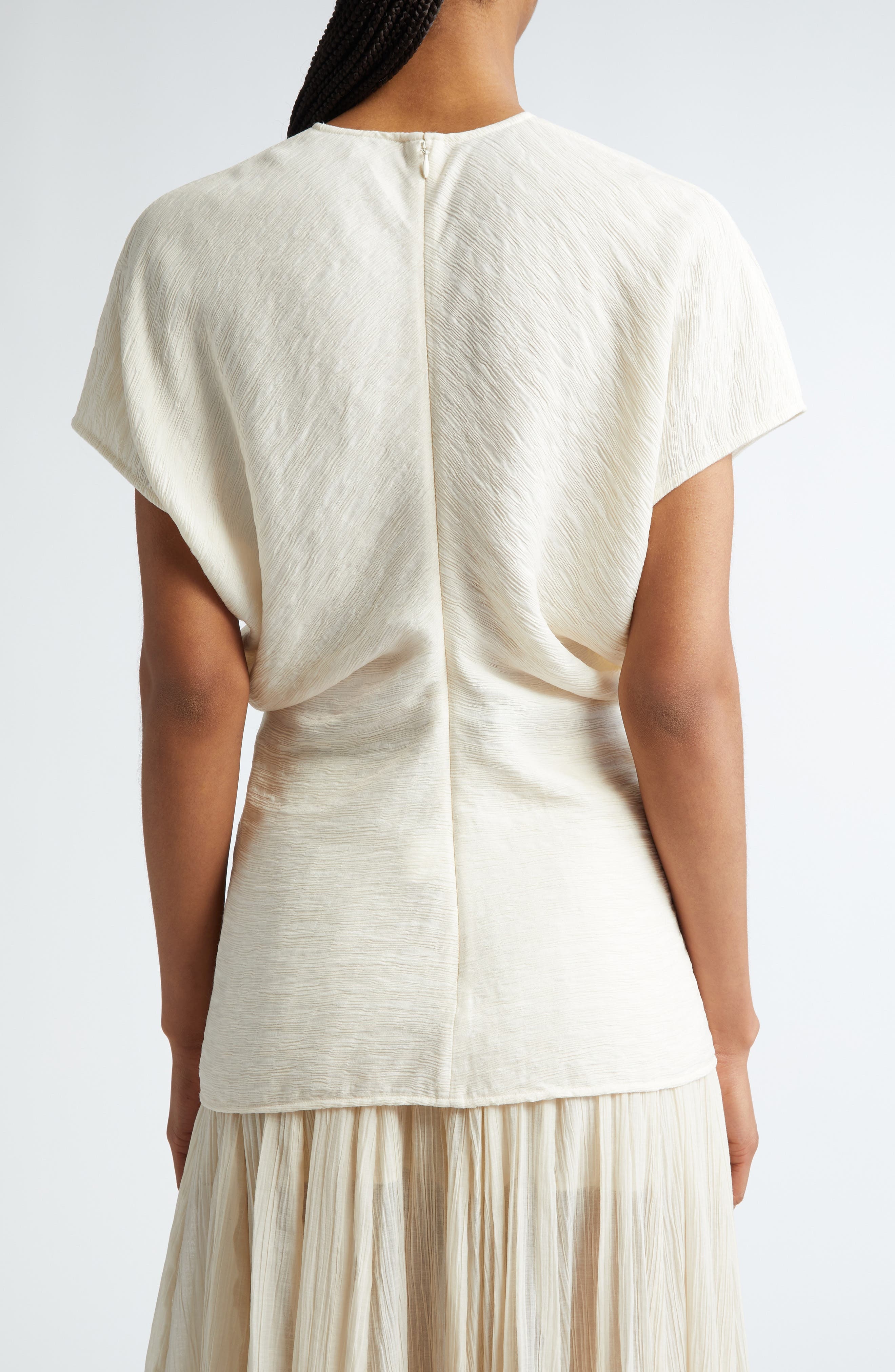 TOTEME Crinkle Texture Knit Top in Cream at Nordstrom - 3