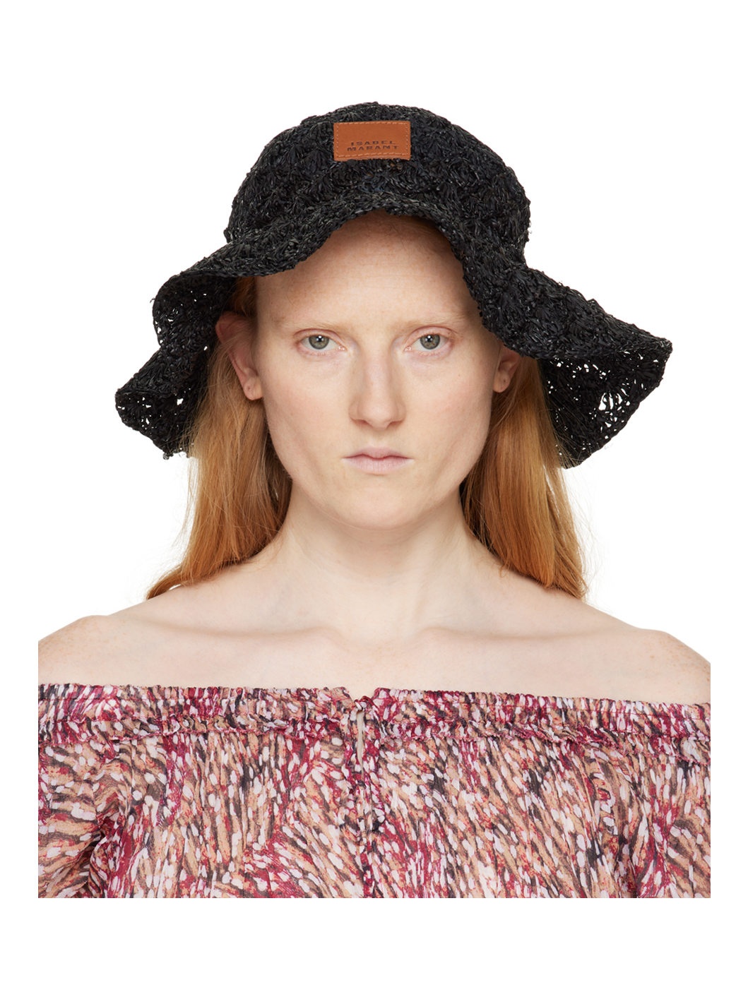 Black Tulum Raffia Hat - 1