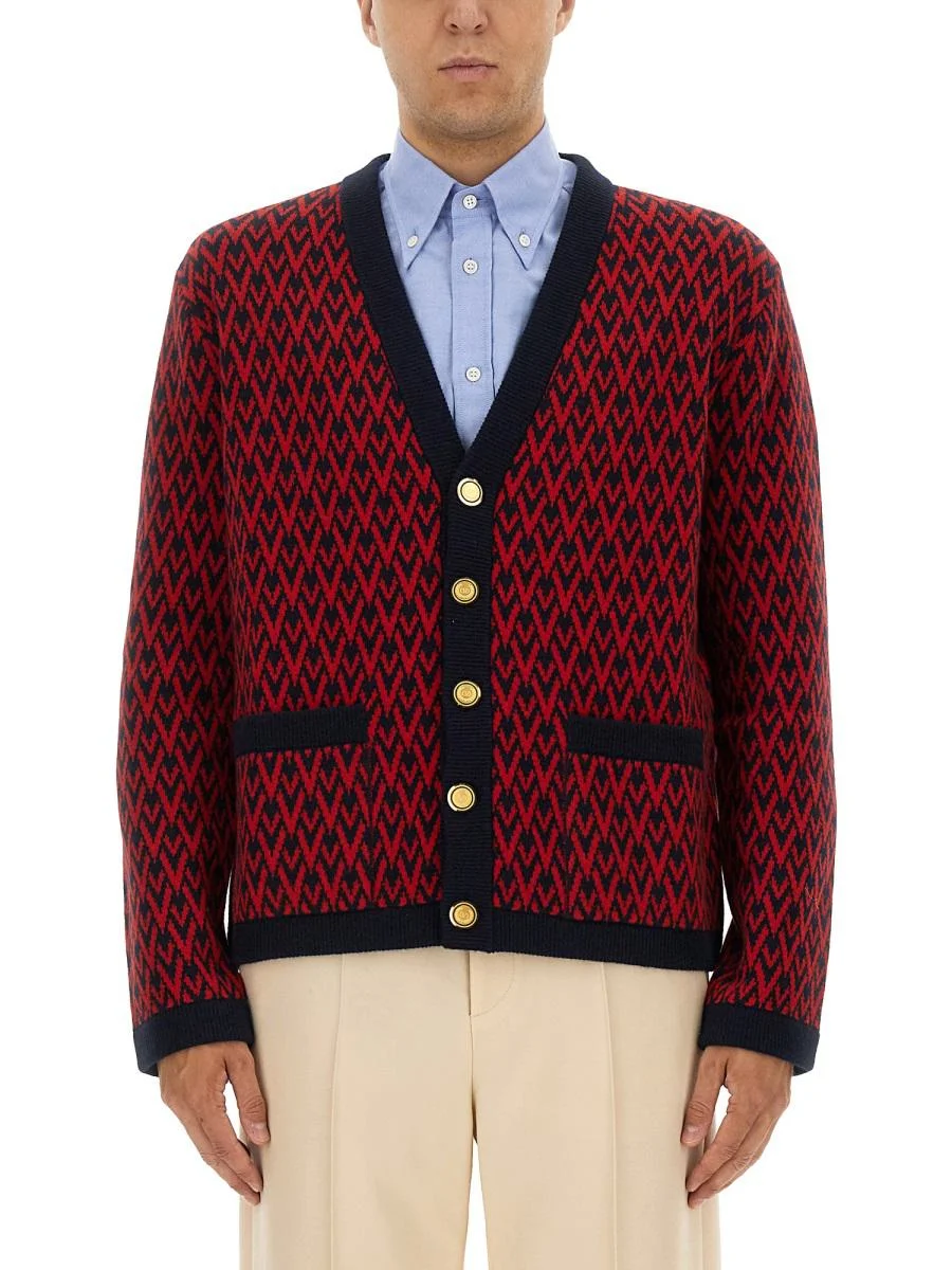 Valentino Garavani Cardigan With "Toute La V" Pattern - 1