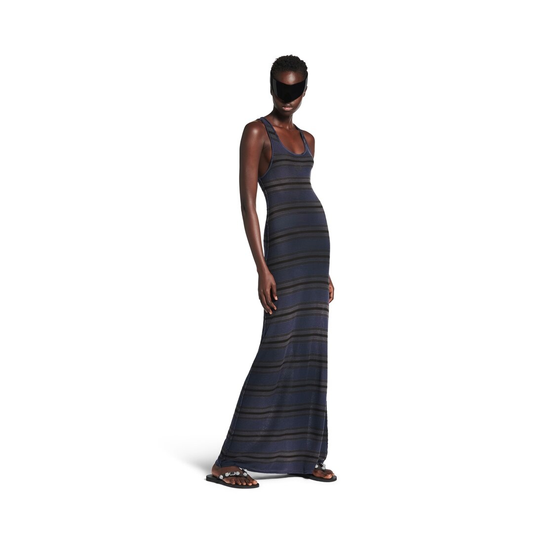Women's Maxi Tank Top Dress in Black/multicolored - 2