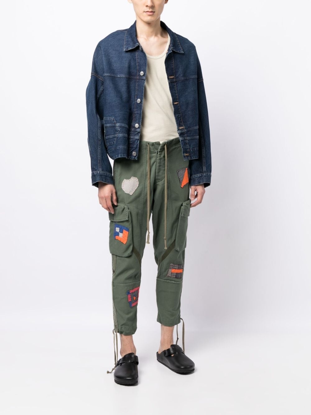 patchwork cargo trousers - 2