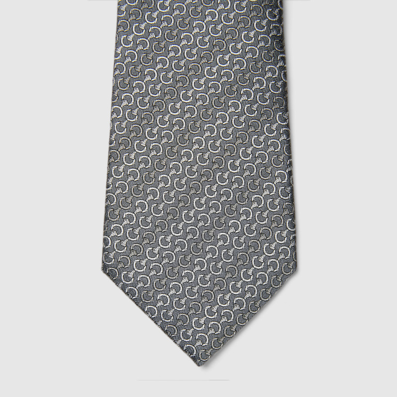 Horsebit silk jacquard tie 4