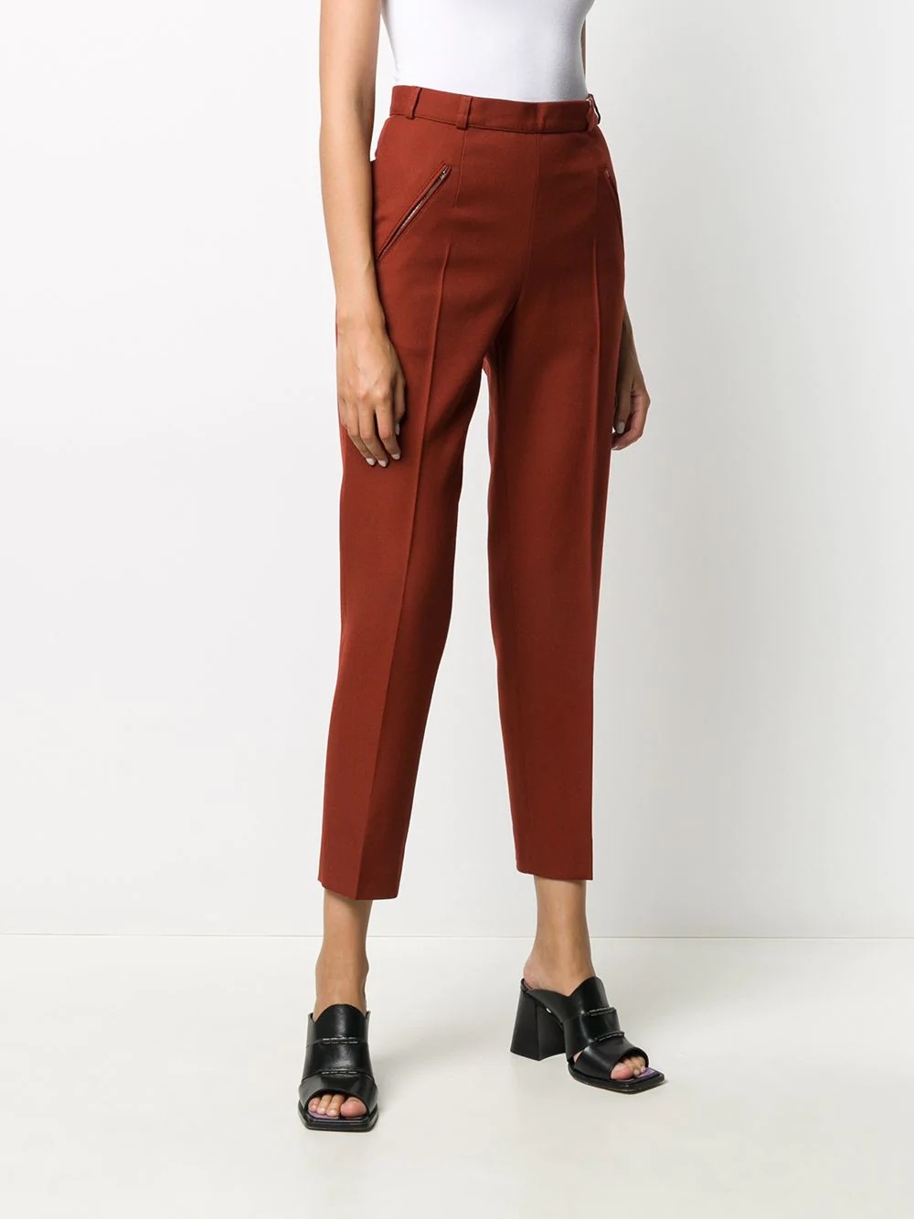 cropped slim-leg trousers - 3