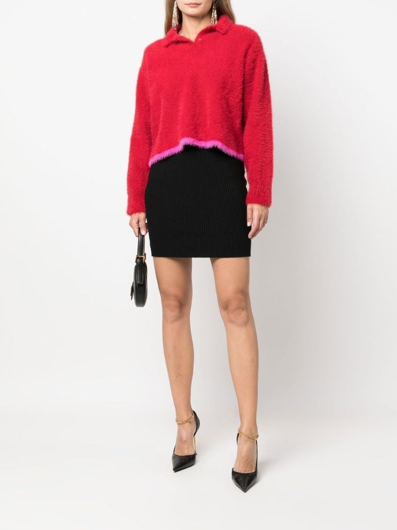 high-waisted knitted mini skirt - 4