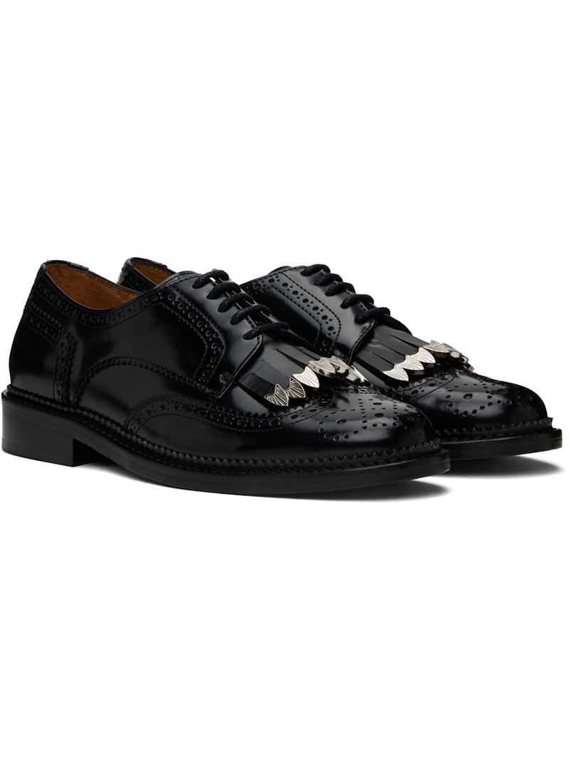 Black Polished Leather Derbys 4