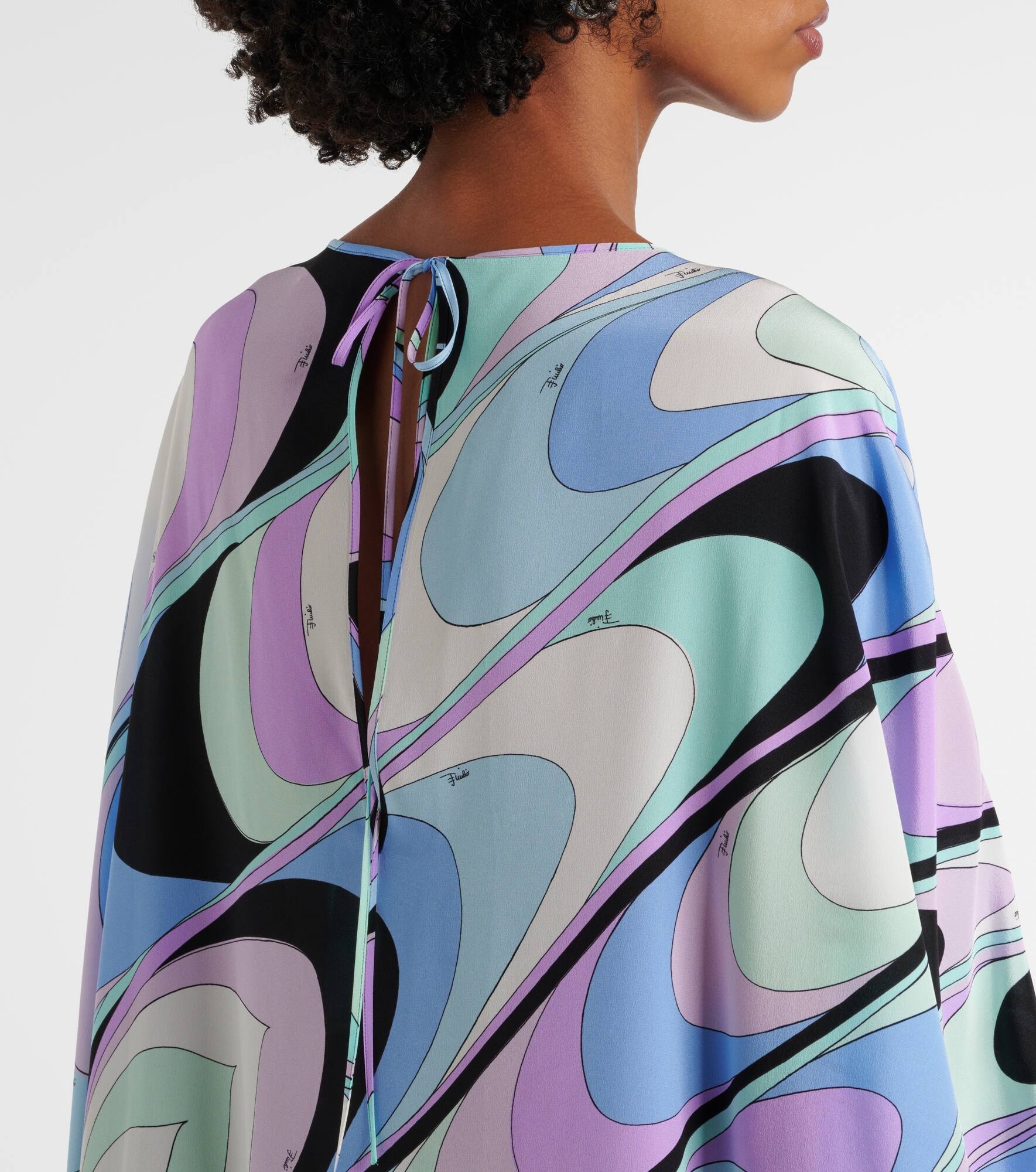 Iride silk crêpe de chine kaftan - 6