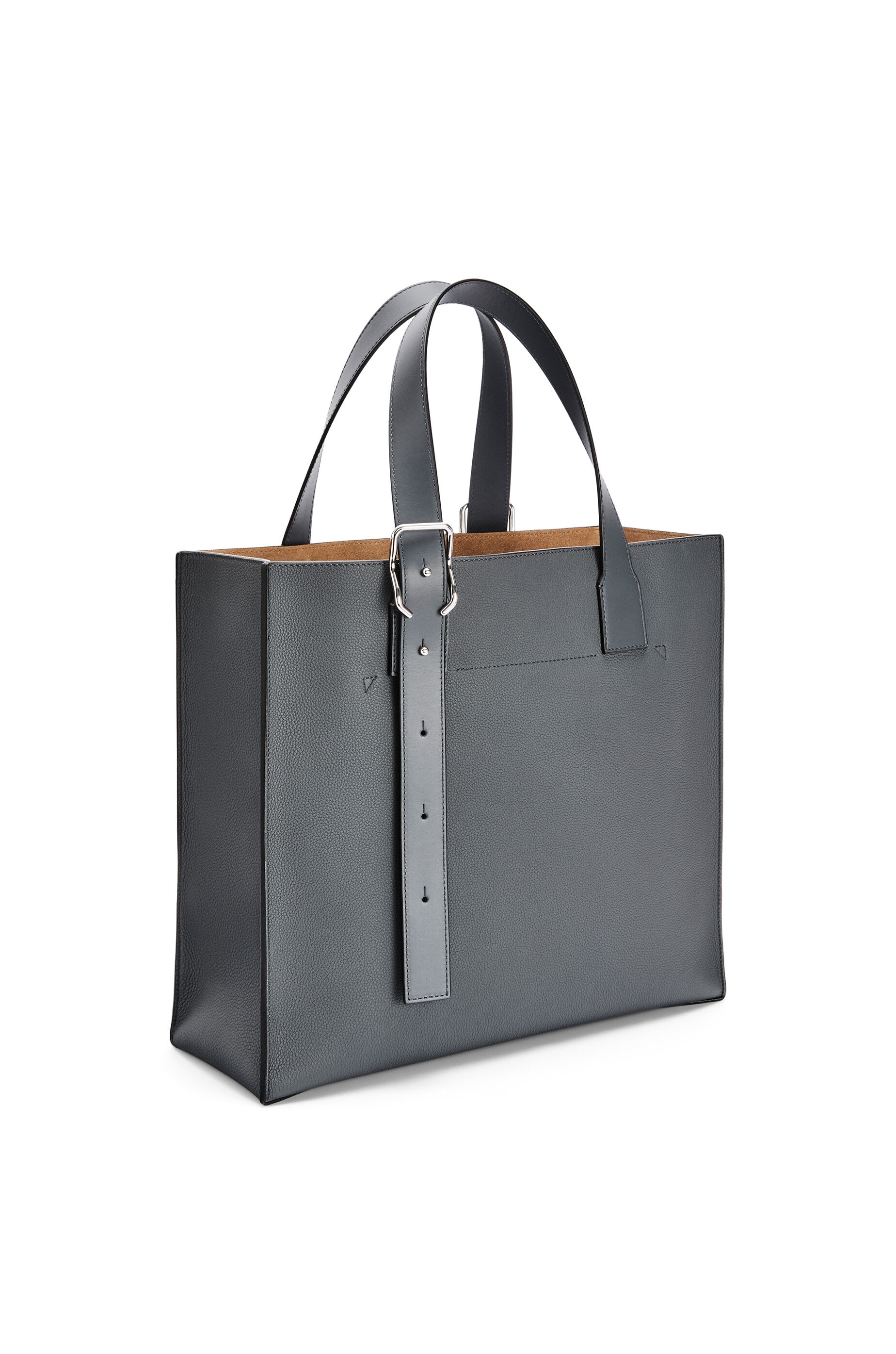 Buckle tote bag in soft grained calfskin - 4