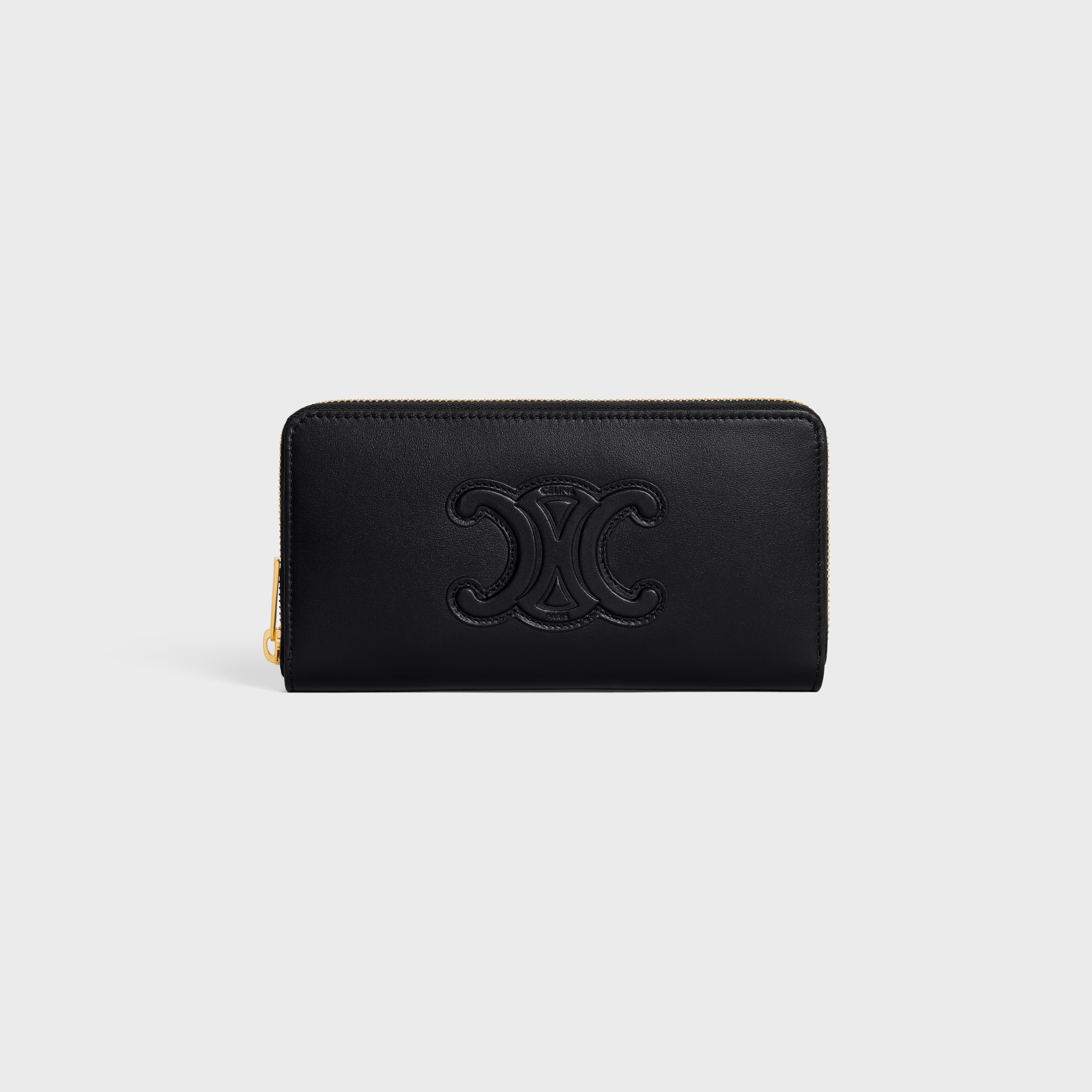 LARGE ZIPPED WALLET CUIR TRIOMPHE IN SMOOTH CALFSKIN - 1