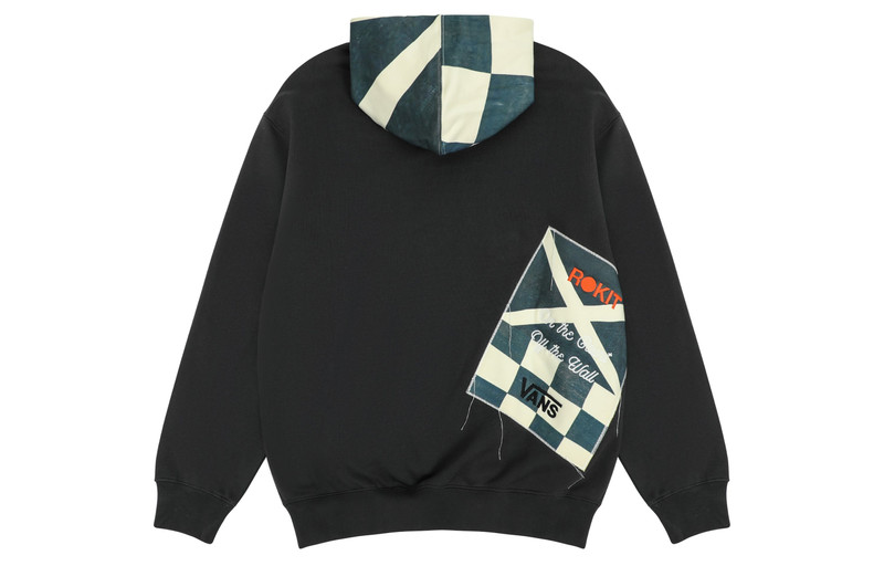 Vans Vans x Rokit Durham Pullover Hoodie 'Black Grey' VN0005X86RJ outlook