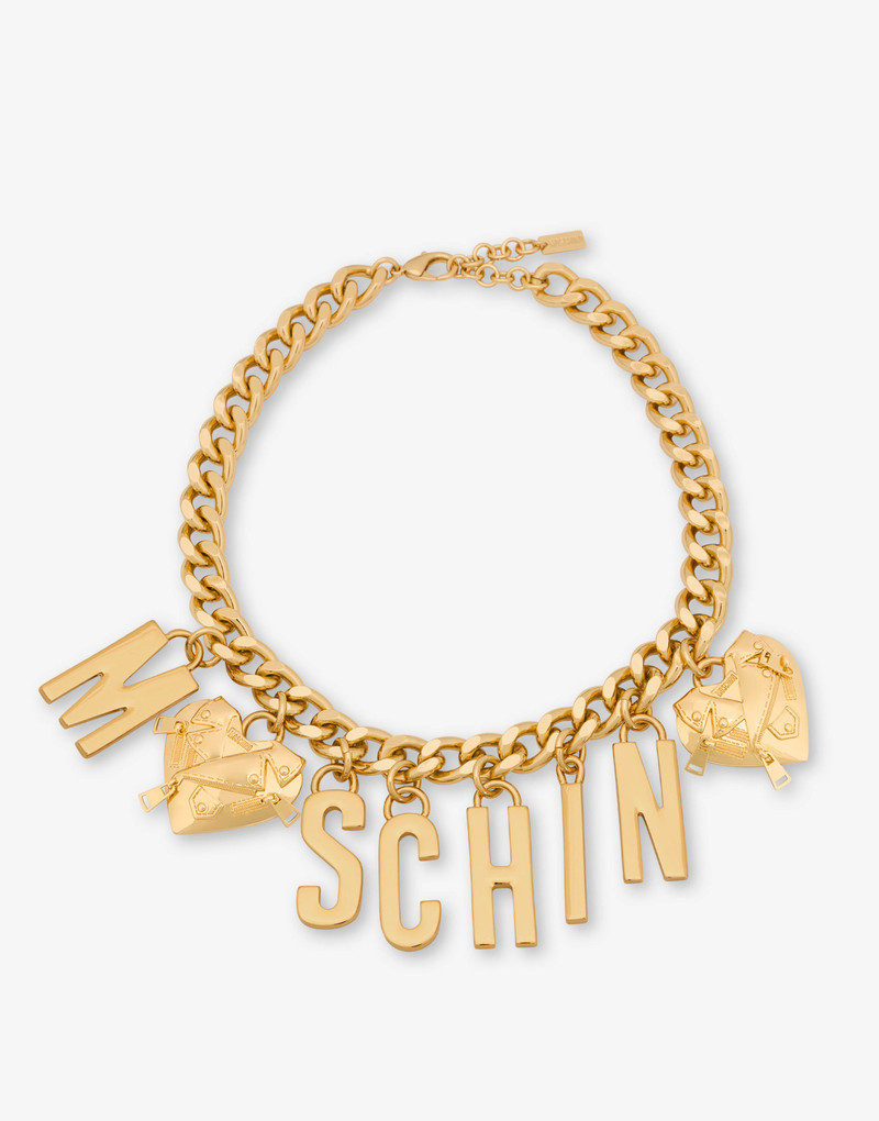 BIKER HEART NECKLACE WITH LETTERING 1