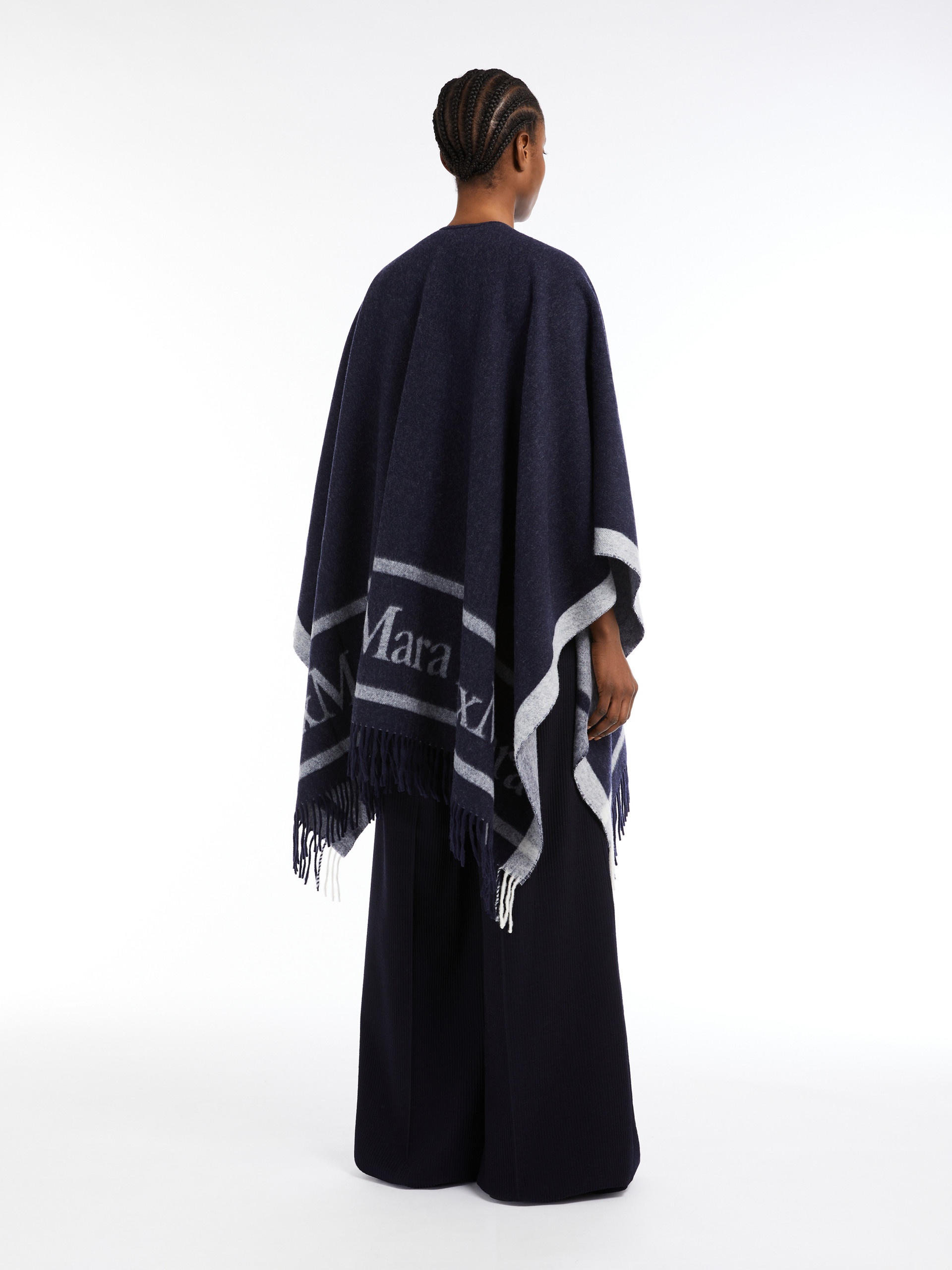 Max Mara HILDE Jacquard wool poncho | REVERSIBLE