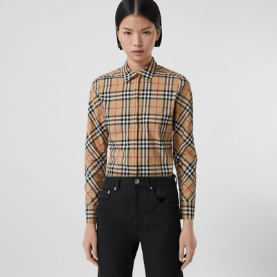 Burberry Vintage Check Stretch Cotton Twill Shirt outlook