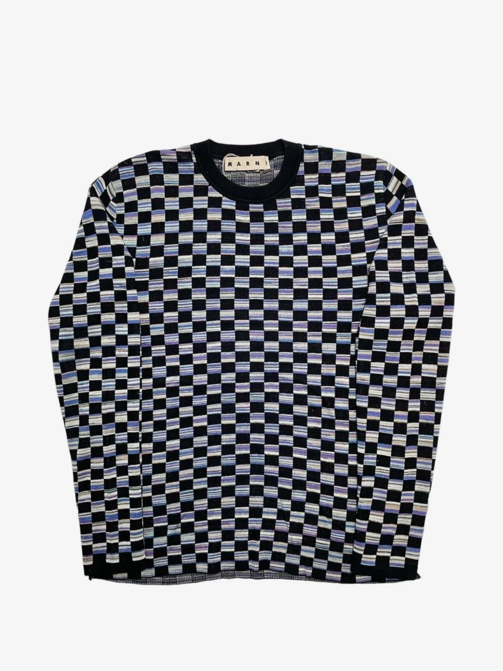 checkerboard-knit sweater - 1