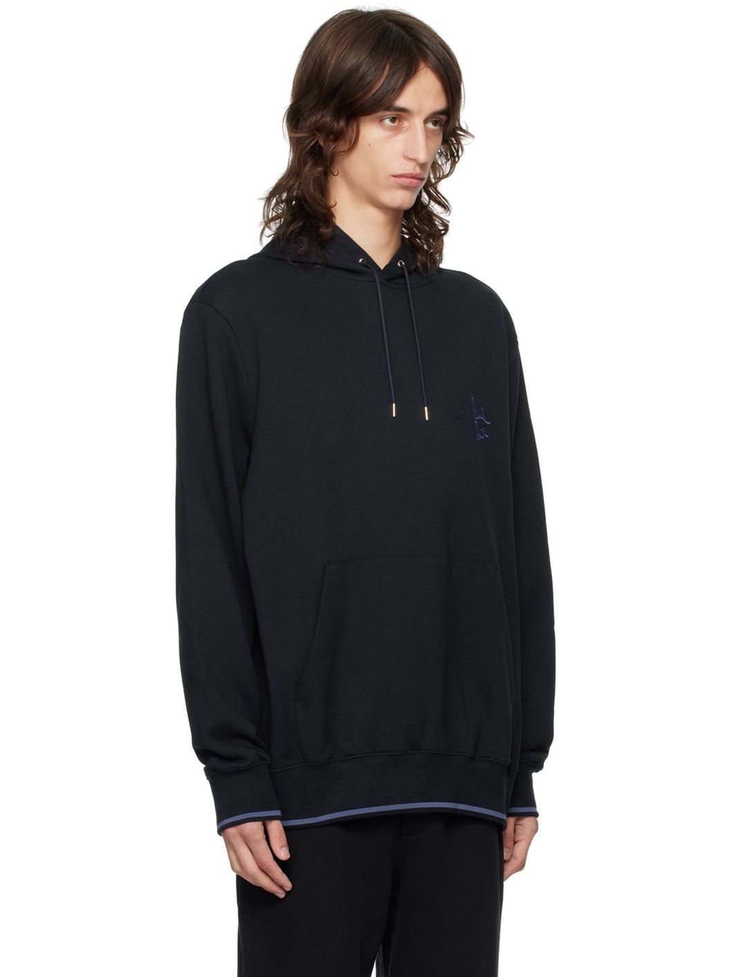 Navy Embroidered Logo Hoodie - 2