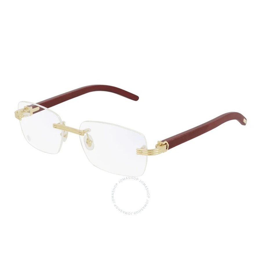 Cartier C Decor Demo Rectangular Men's Eyeglasses CT0286O 004 56 - 1