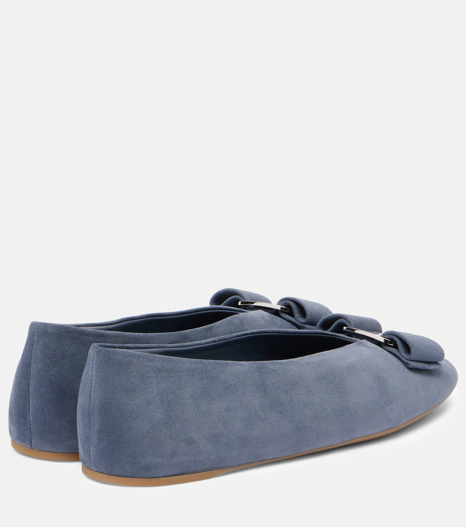 Vanna bow-detail suede ballet flats - 2