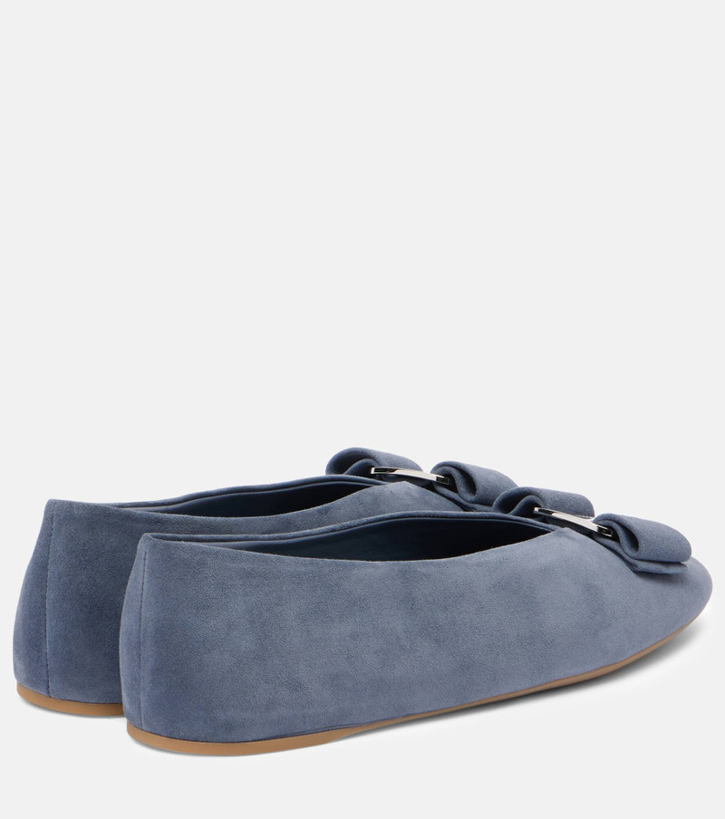 Vanna bow-detail suede ballet flats 2