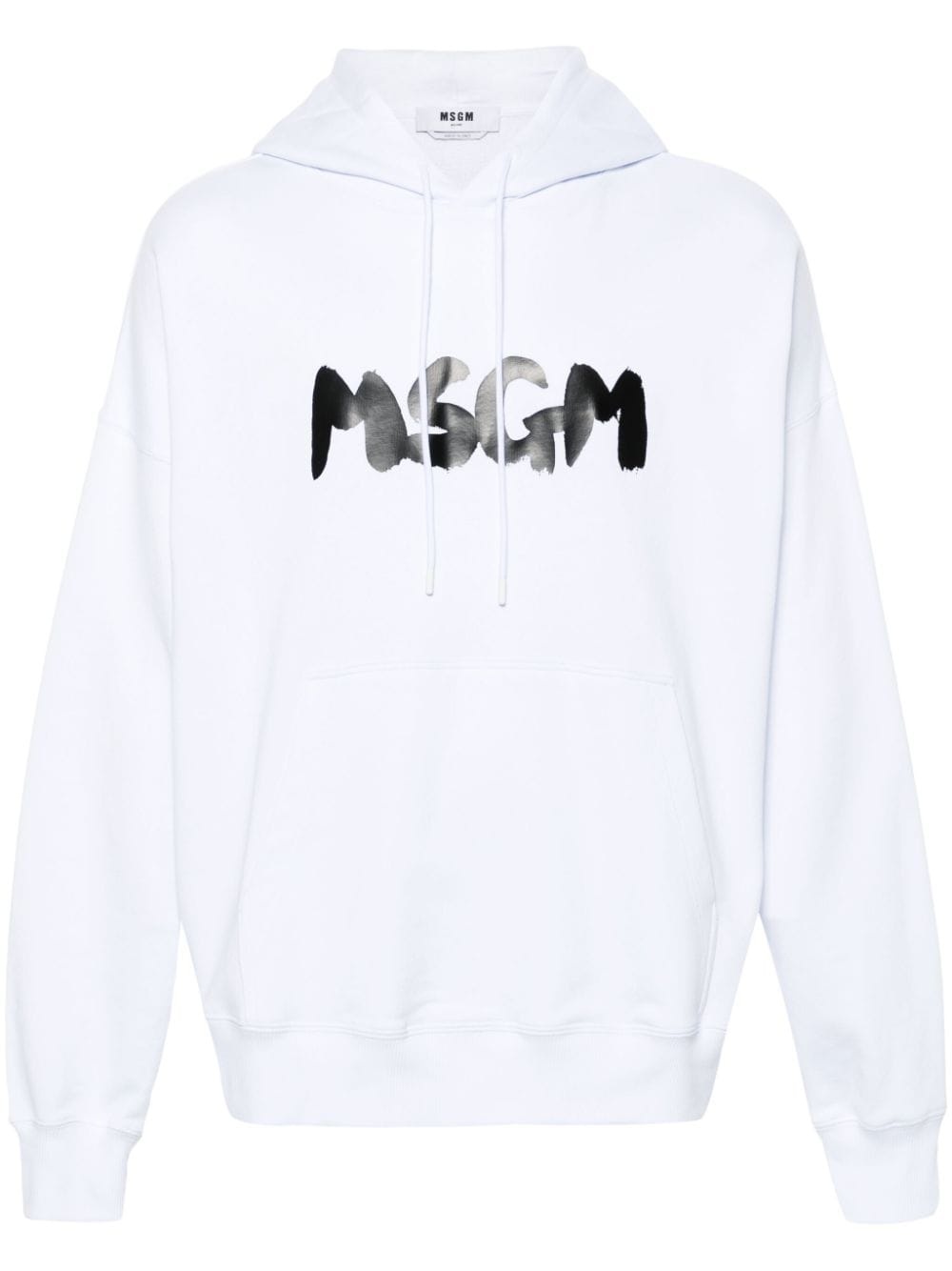 logo-print cotton hoodie - 1