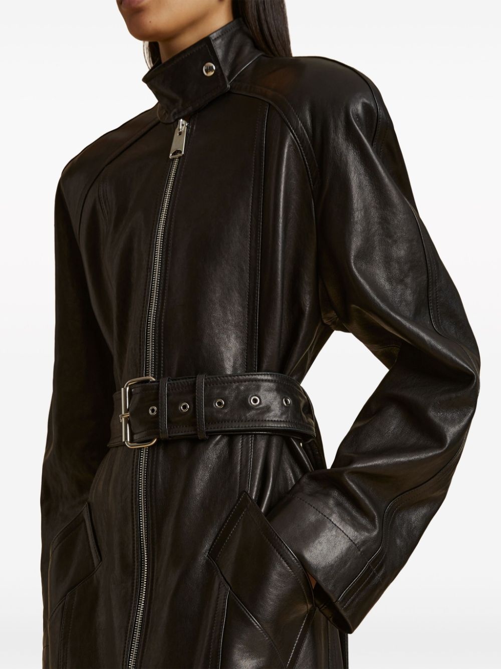 The Bobbie belted leather coat - 5