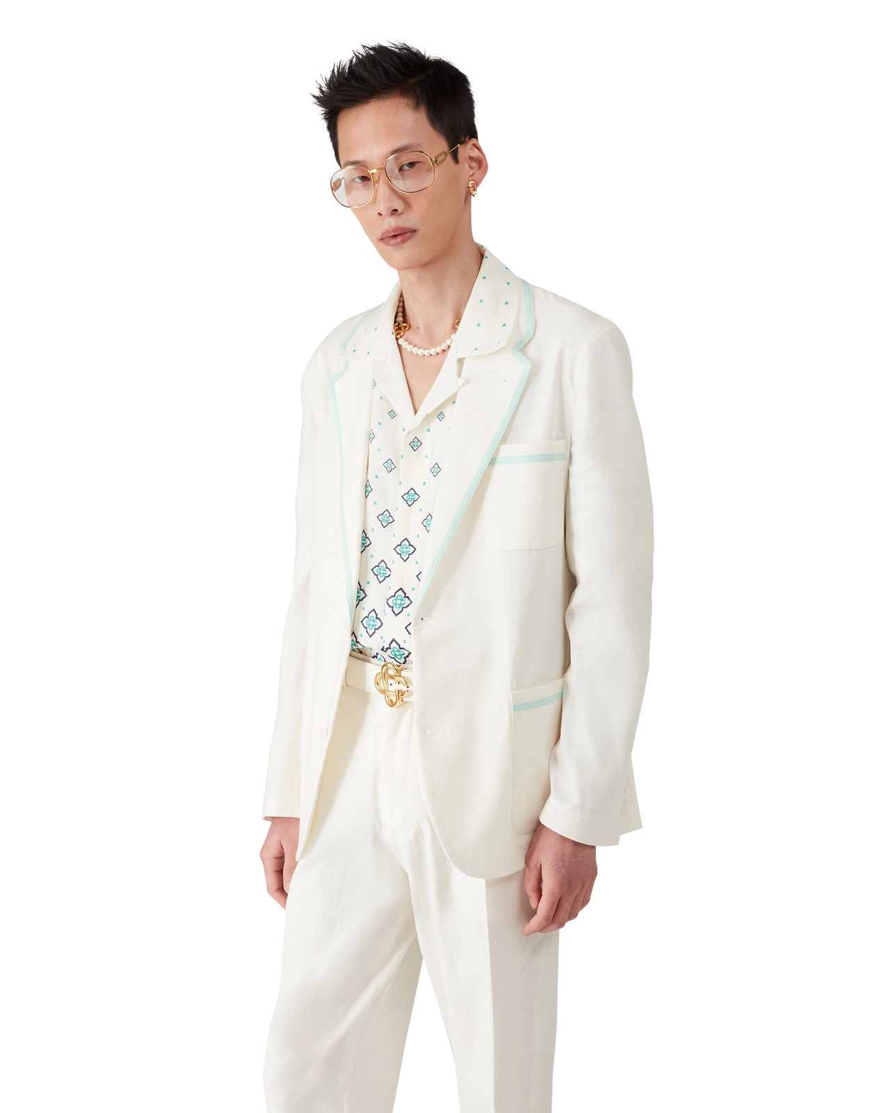 Linen Single Breasted Jacket | Casablanca Paris - 4