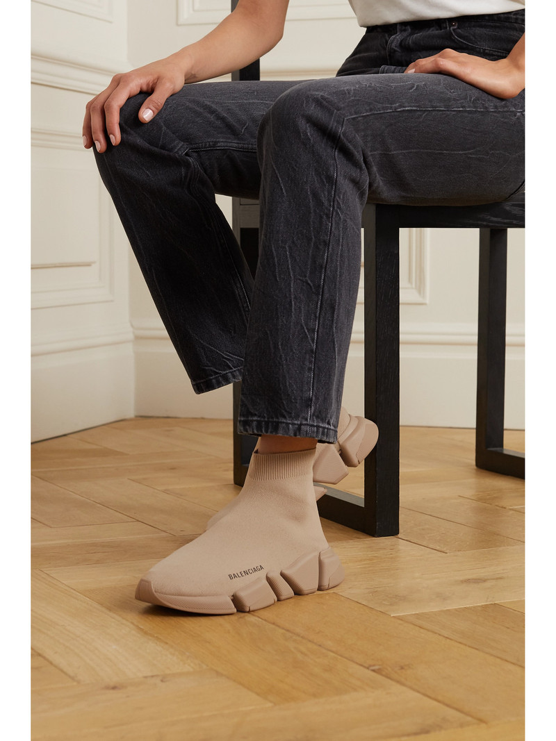 BALENCIAGA Speed 2.0 Stretch-knit High-top Sneakers outlook