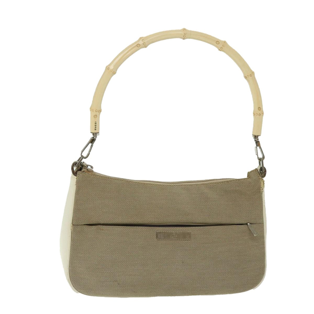 GUCCI Bamboo Hand Bag Canvas Beige 001 001 - 13