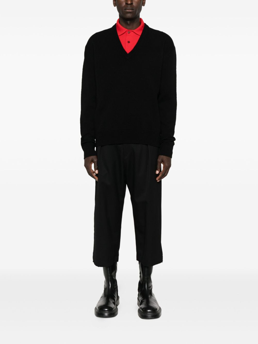 V-neck cashmere sweater - 2