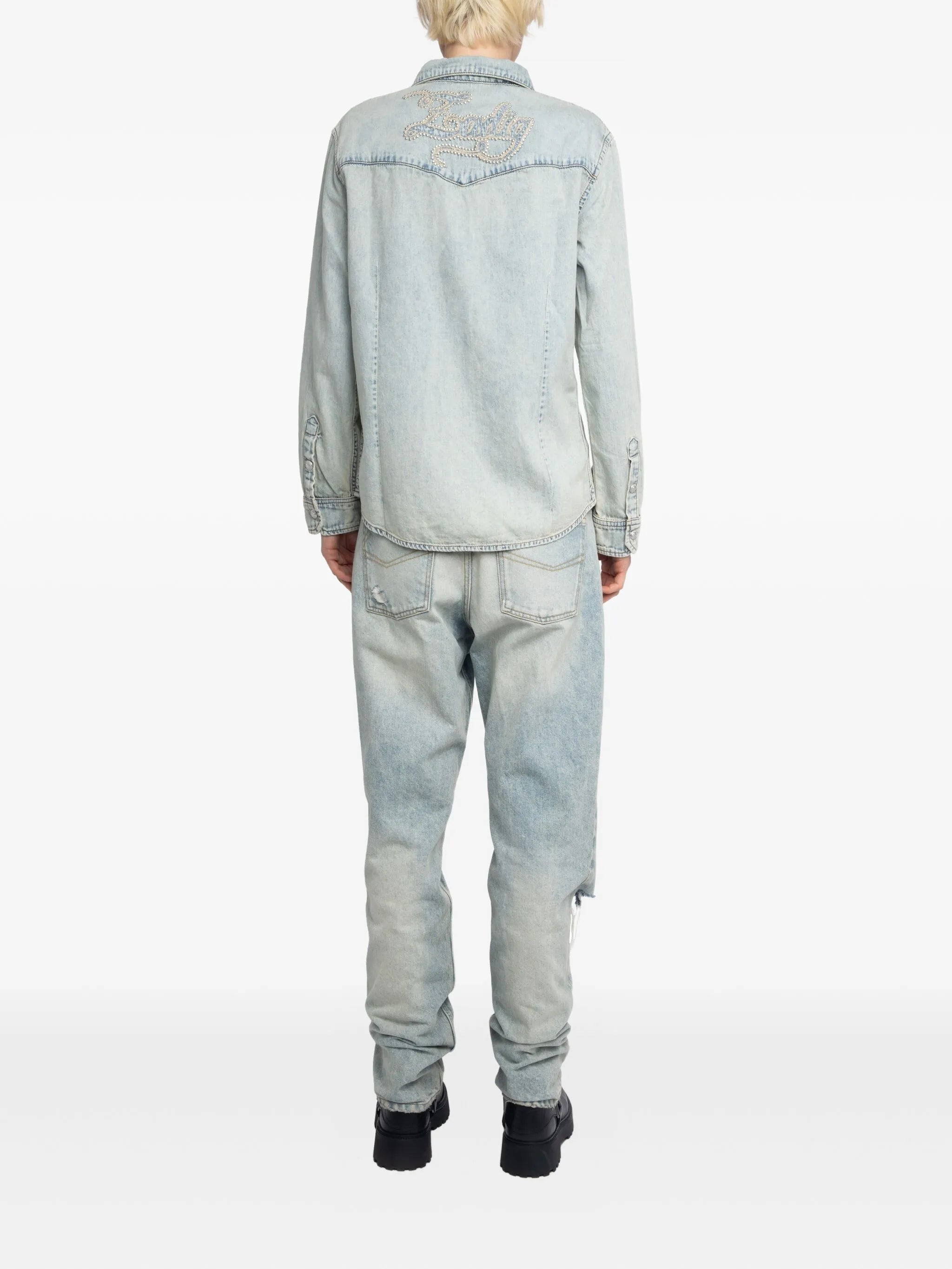 Zadig & Voltaire Saby Stud-embellished Denim Shirt - 5