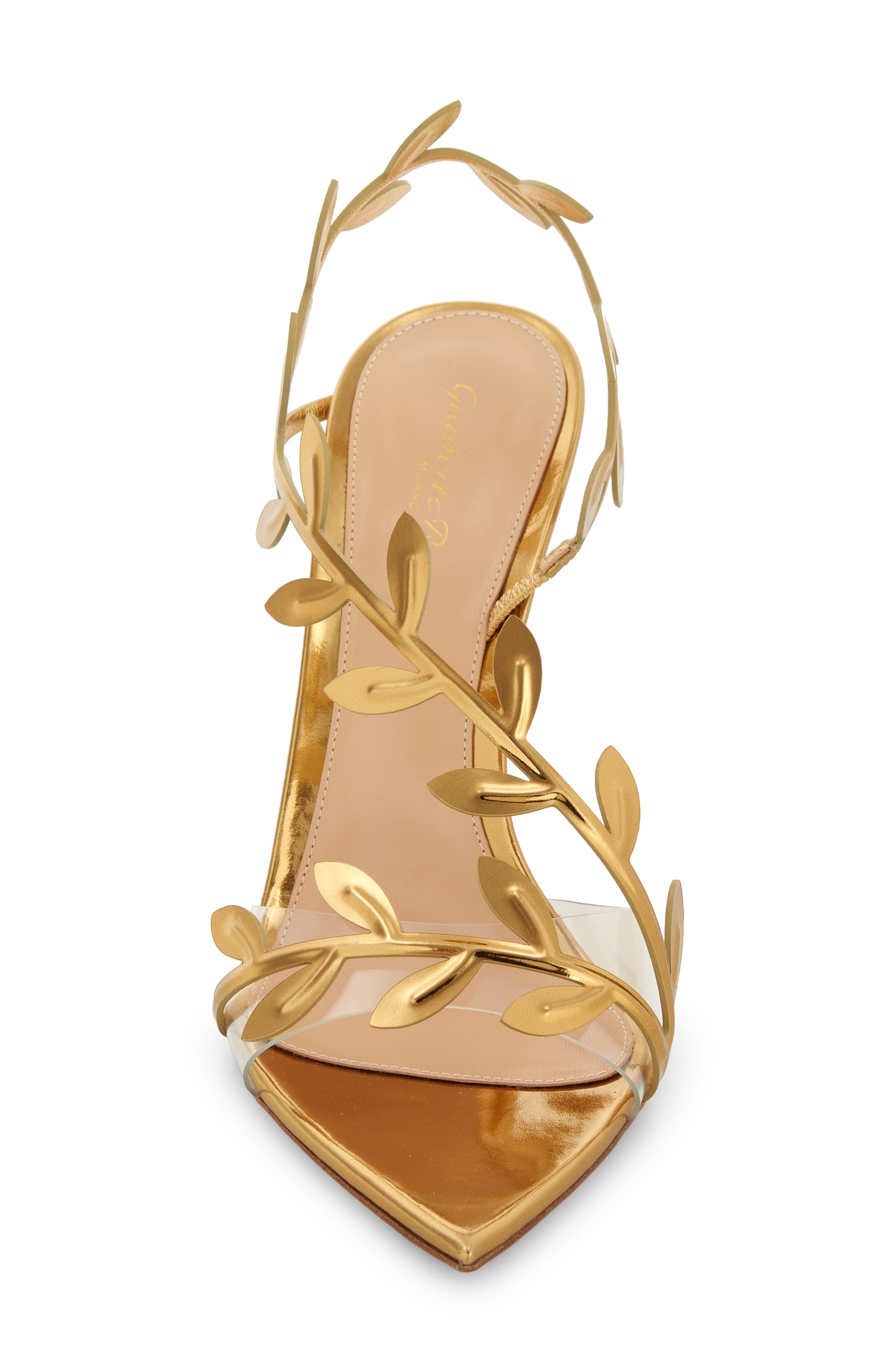 Gianvito Rossi Flavia Leaf Pointed Toe Asymmetric Slingback Sandal in Trasp/mekong at Nordstrom - 4