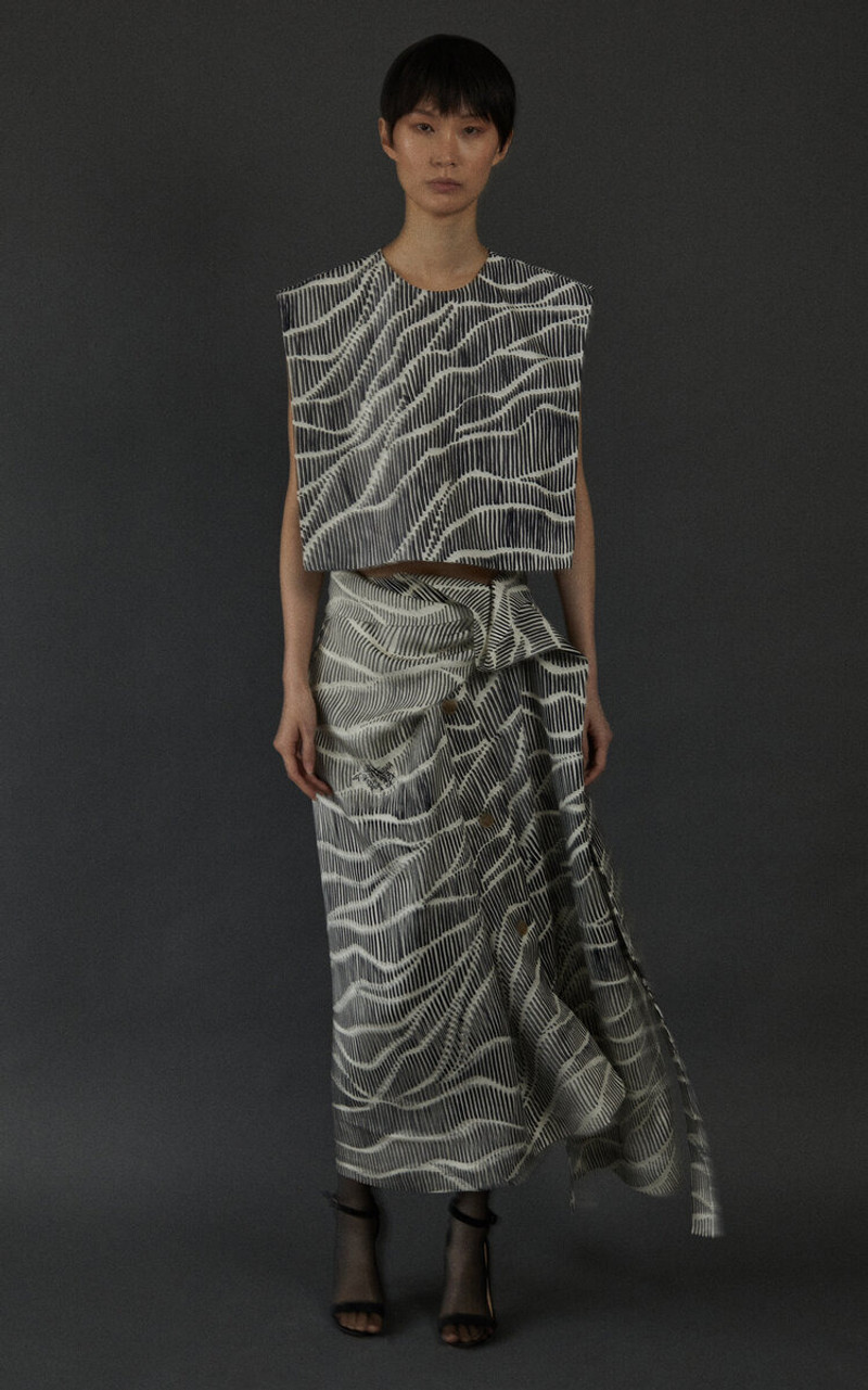 HEIRLOME Milagros Printed Silk top black/white outlook