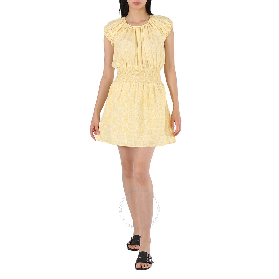 Kenzo Lemon Gingham Snakeskin A-line Mini Dress - 3