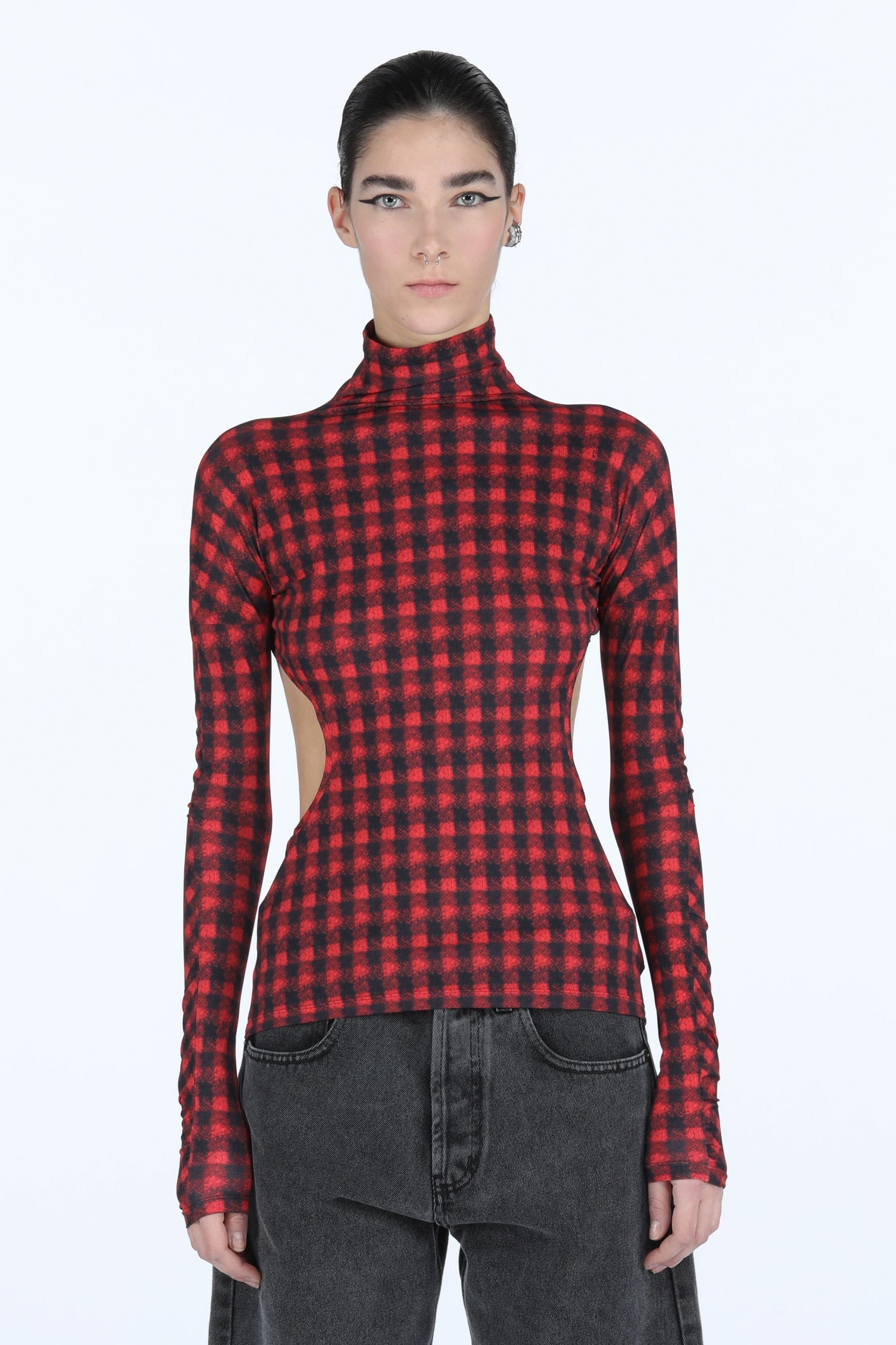 BACKLESS CHECKED TOP - 3